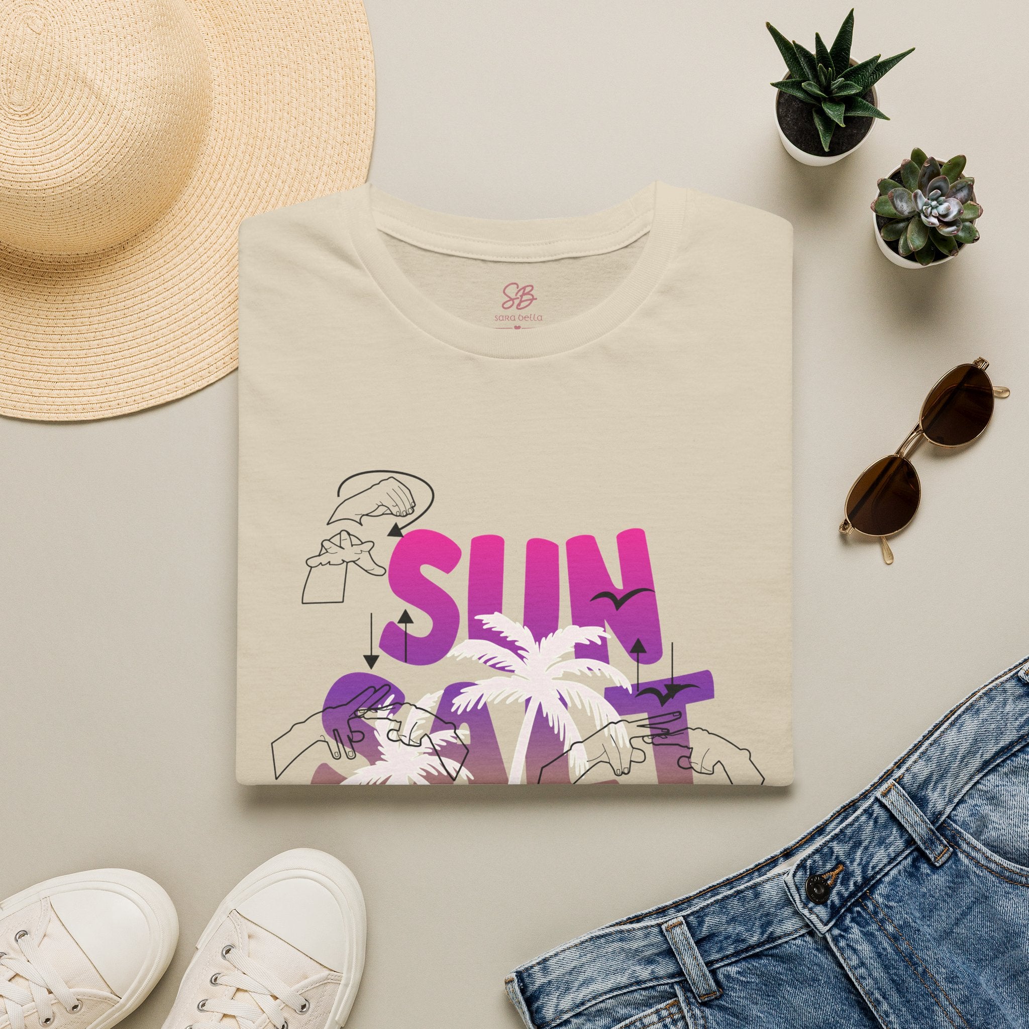 Sun, Salt & Sand in  American Sign Language - T-Shirt