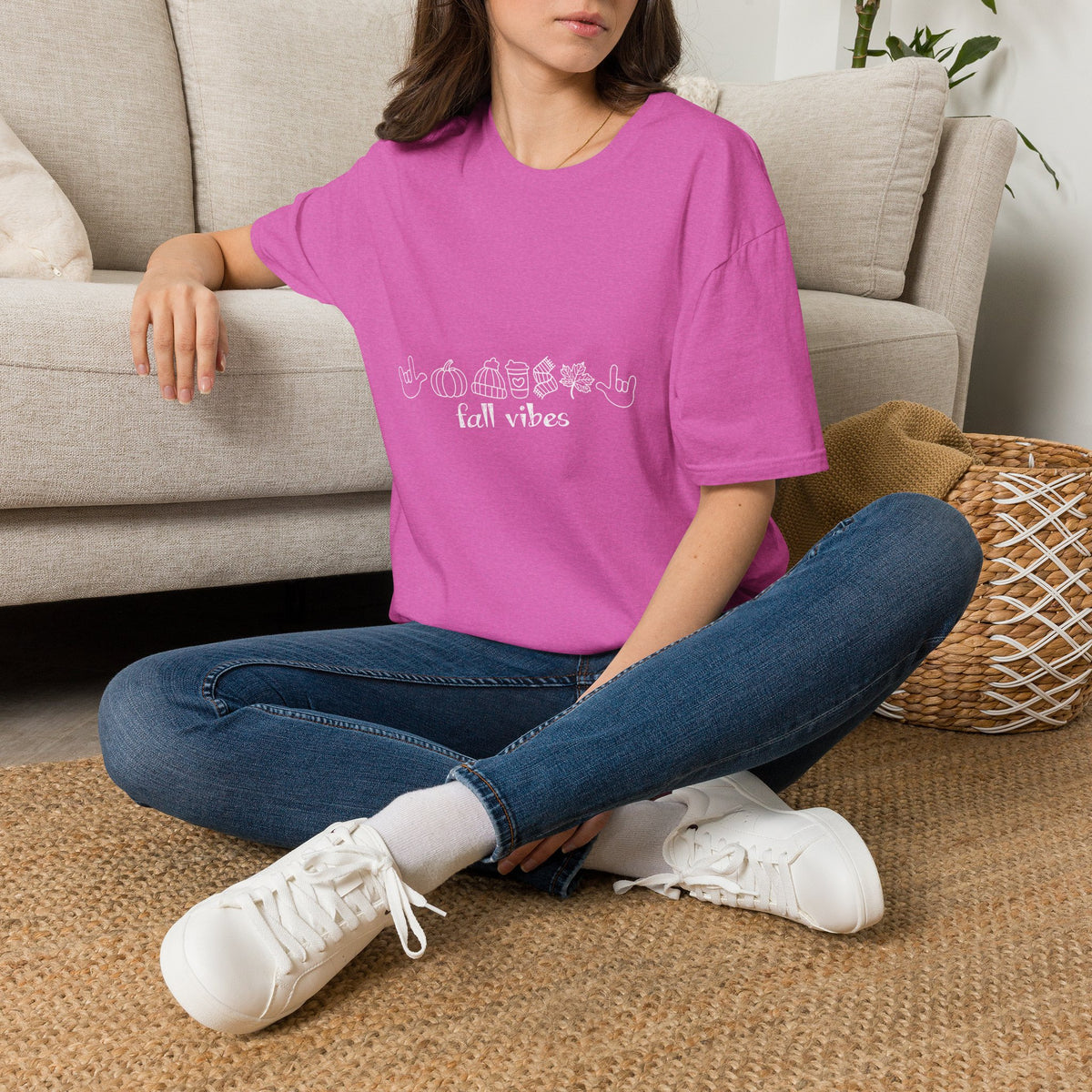 Fall Vibes with I Love you American Sign Language, ASL  - T-Shirt