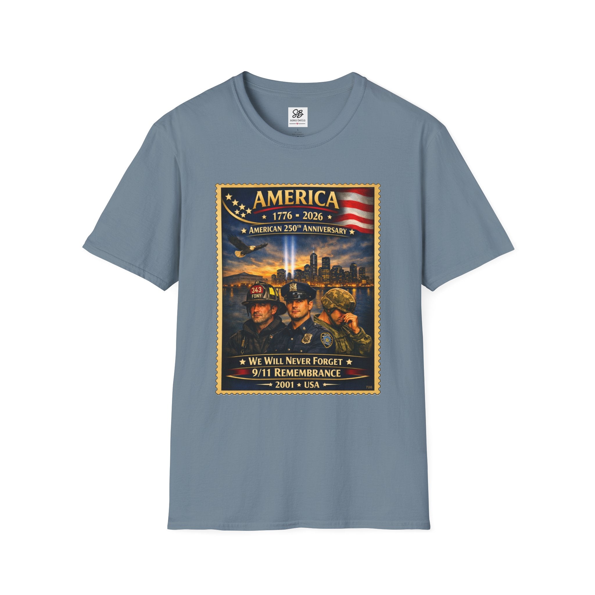 9/11 Remembrance"We Will Never Forget" Vintage Stamp T-Shirt