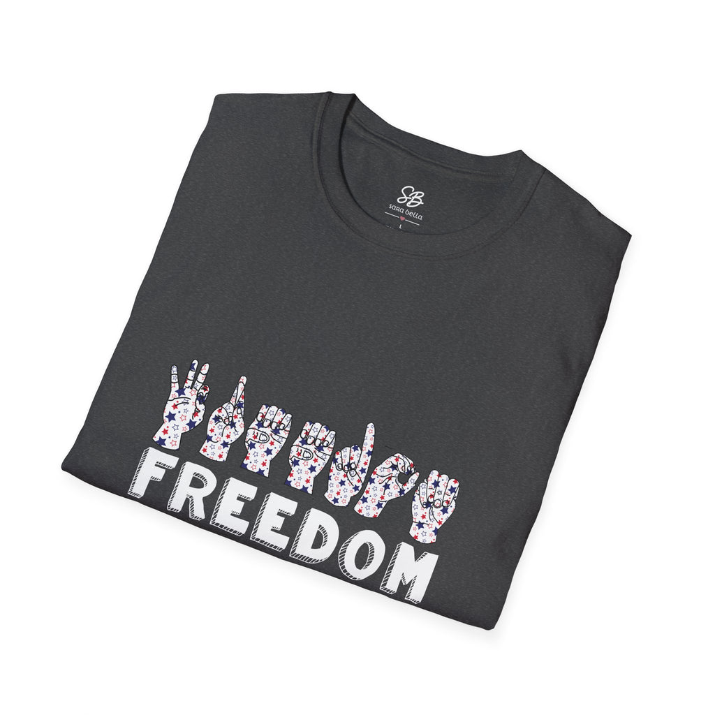 "Freedom" finger-spelled American Sign Language Graphic T-Shirt