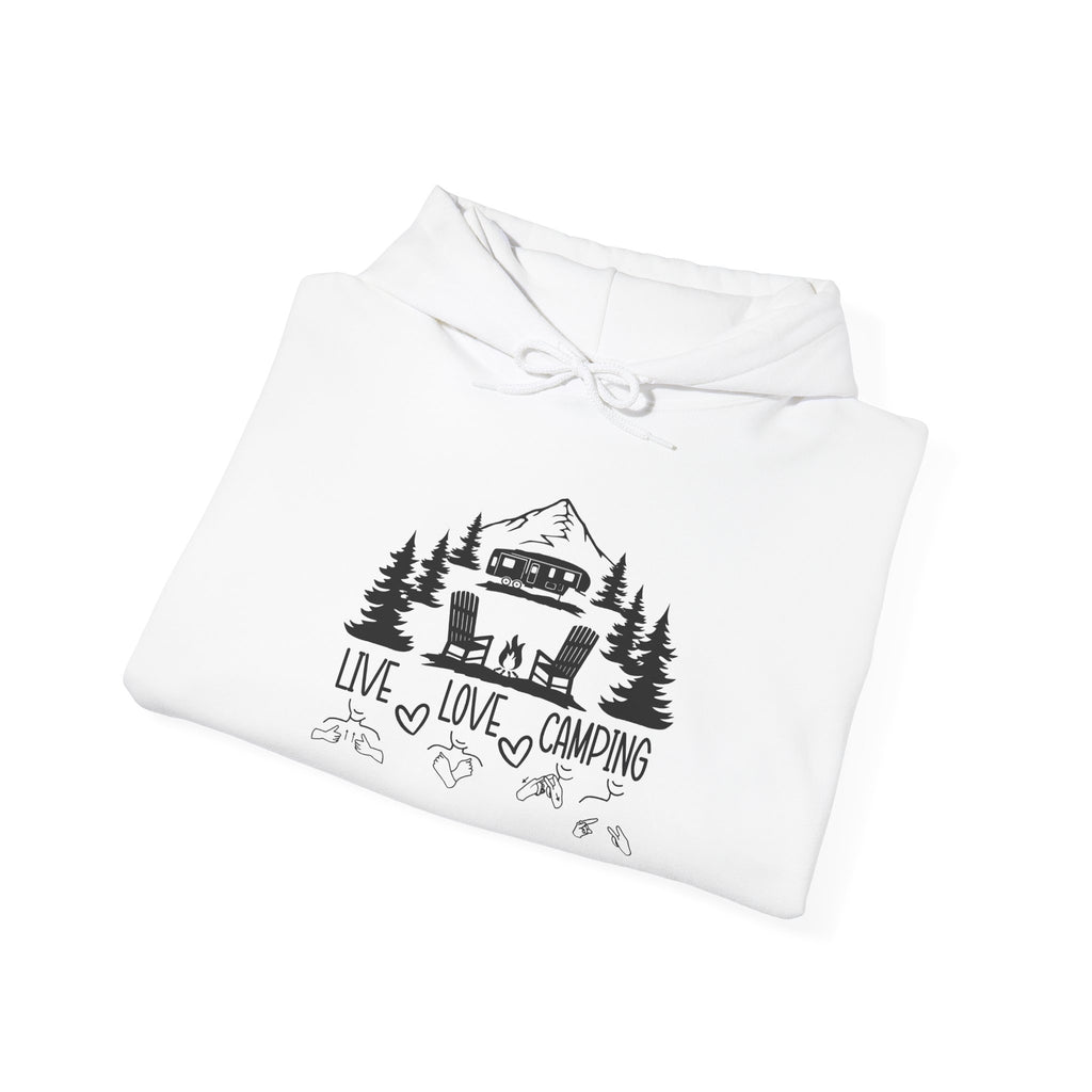 Live Love Camping in ASL (black ink) - Hoodie