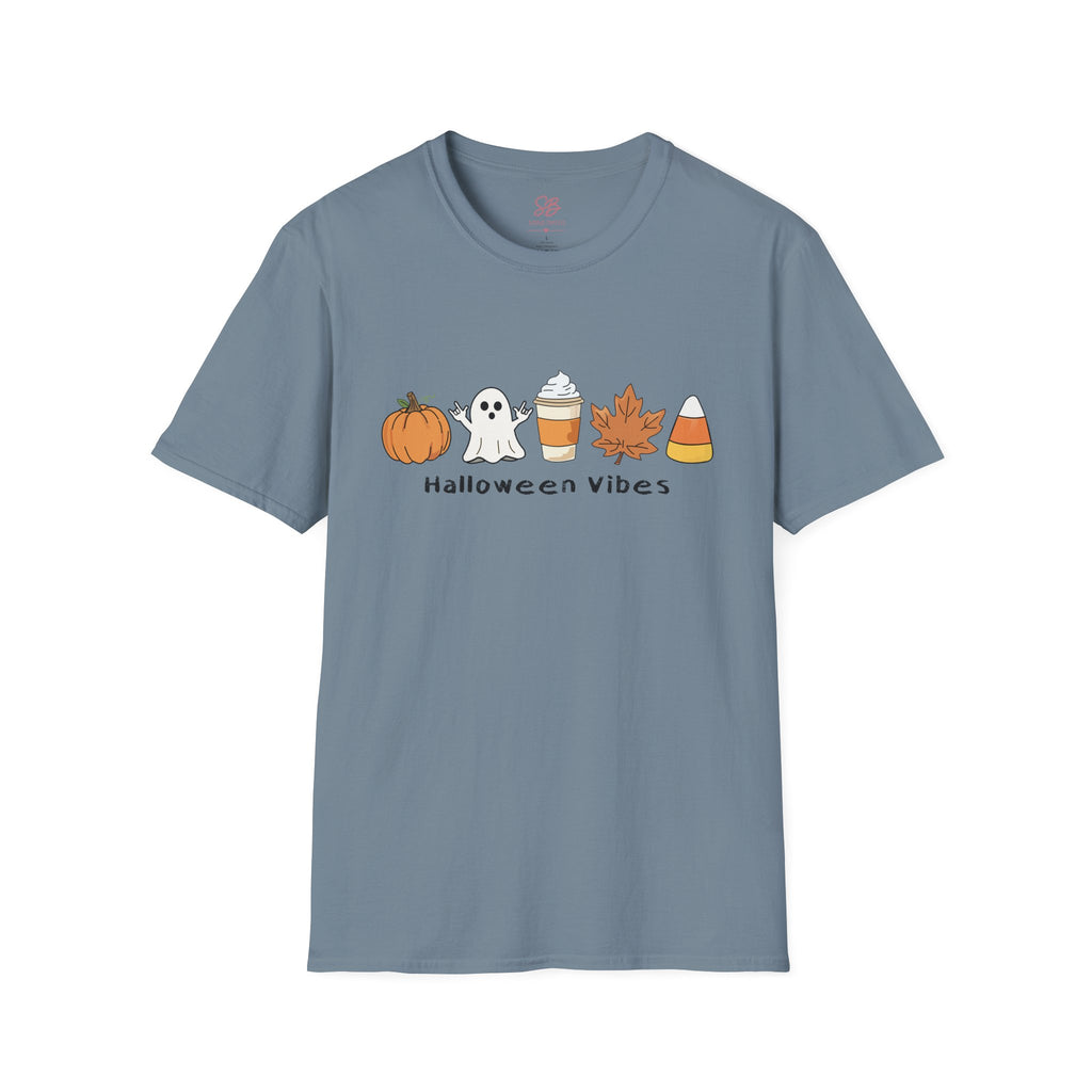 Halloween Vibes with Ghost saying "I love you" in ASL - T-Shirt