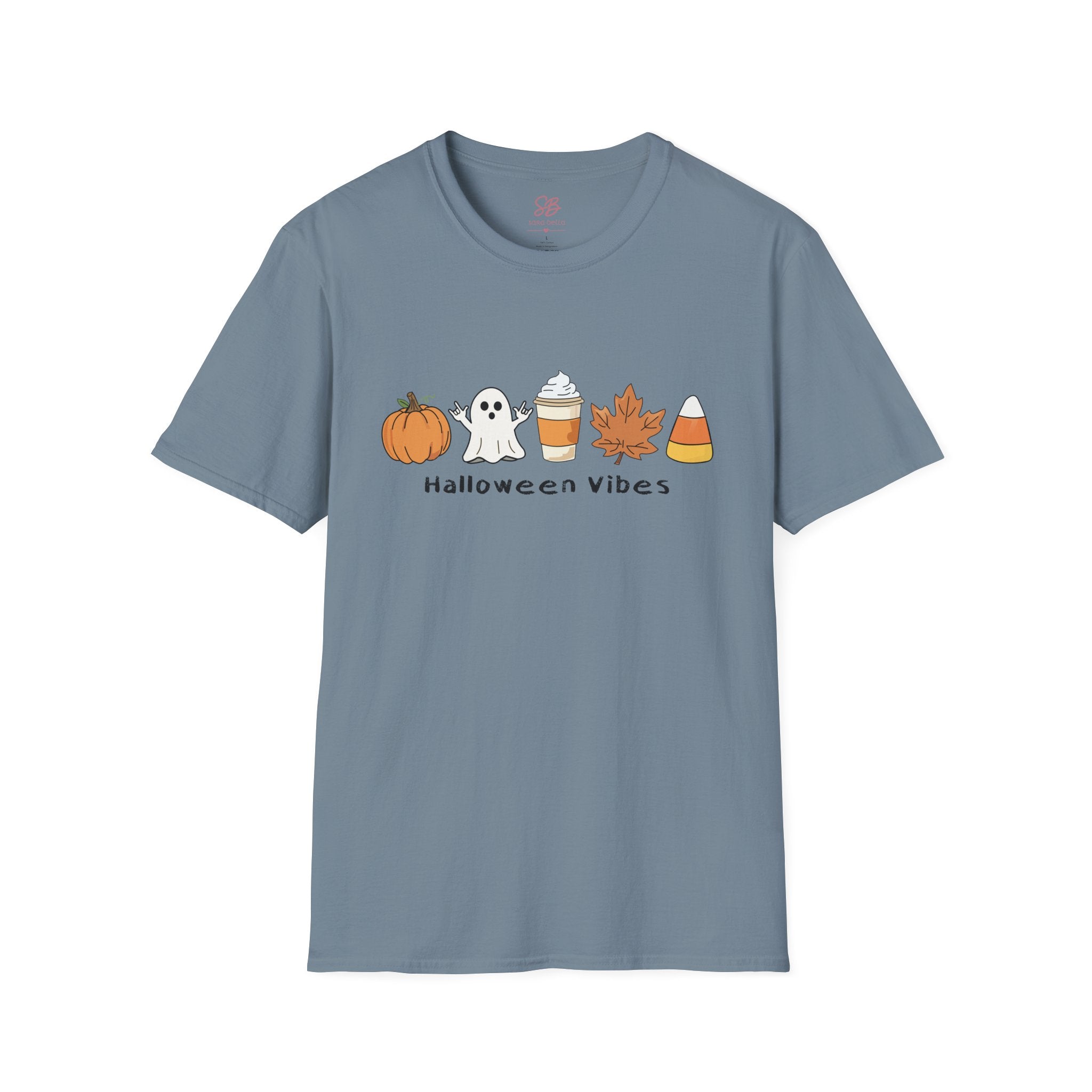 Halloween Vibes with Ghost saying "I love you" in ASL - T-Shirt