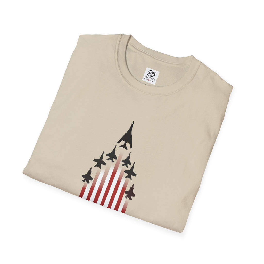 Patriotic American Flag Fighter Jets Design Shirt