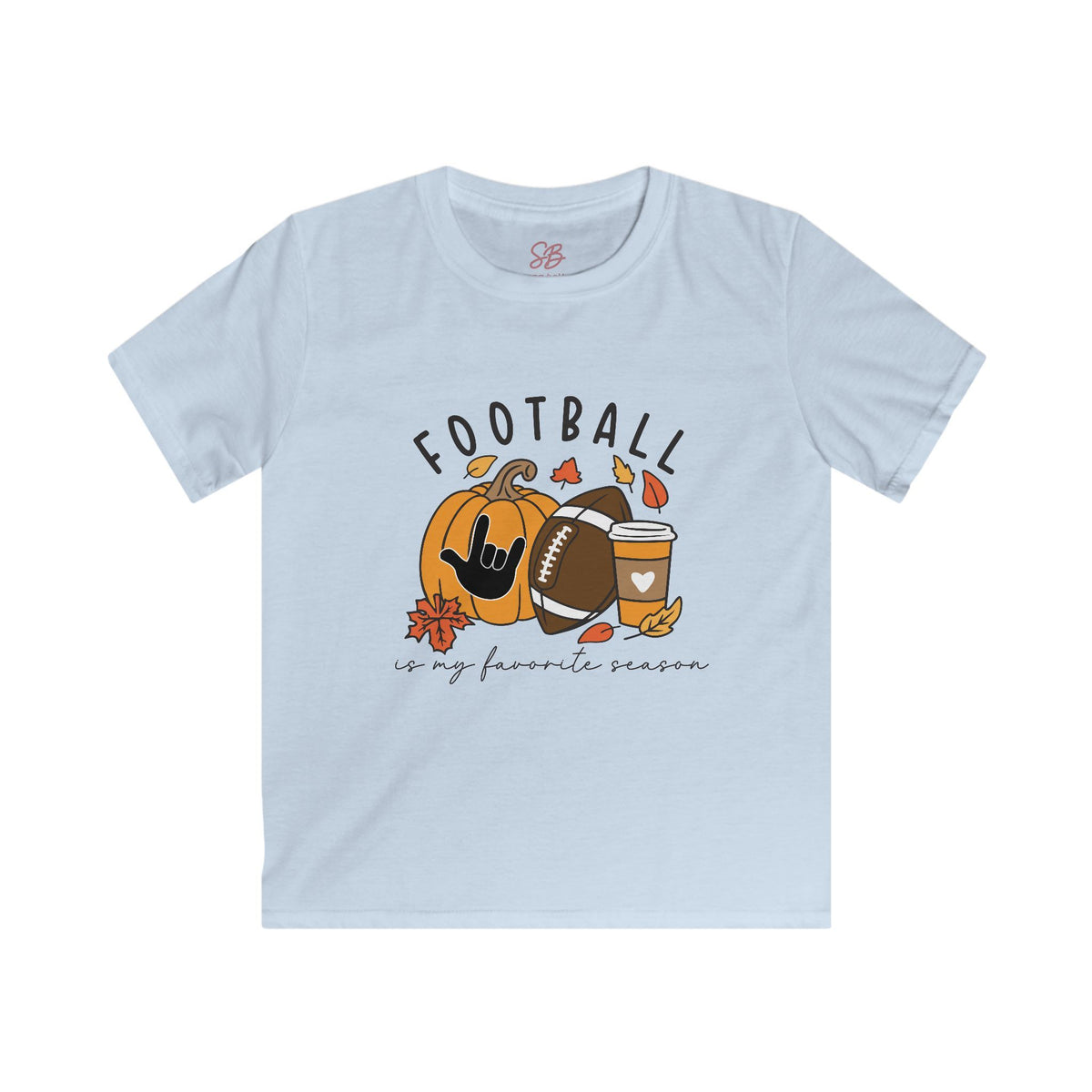 Football is My Favorite Season with I love you American Sign Language, ASL - Kid T-Shirt