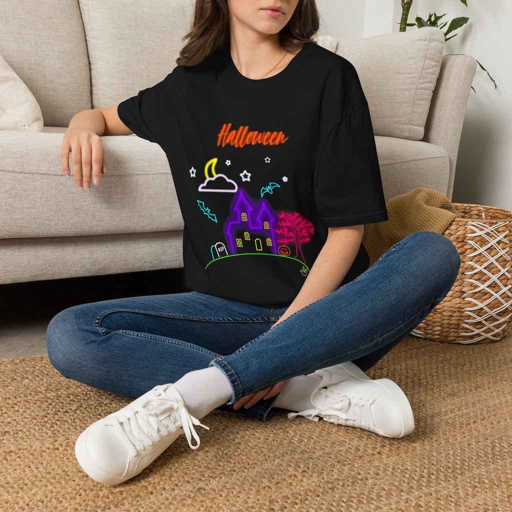 Halloween Neon Haunted House T-Shirt