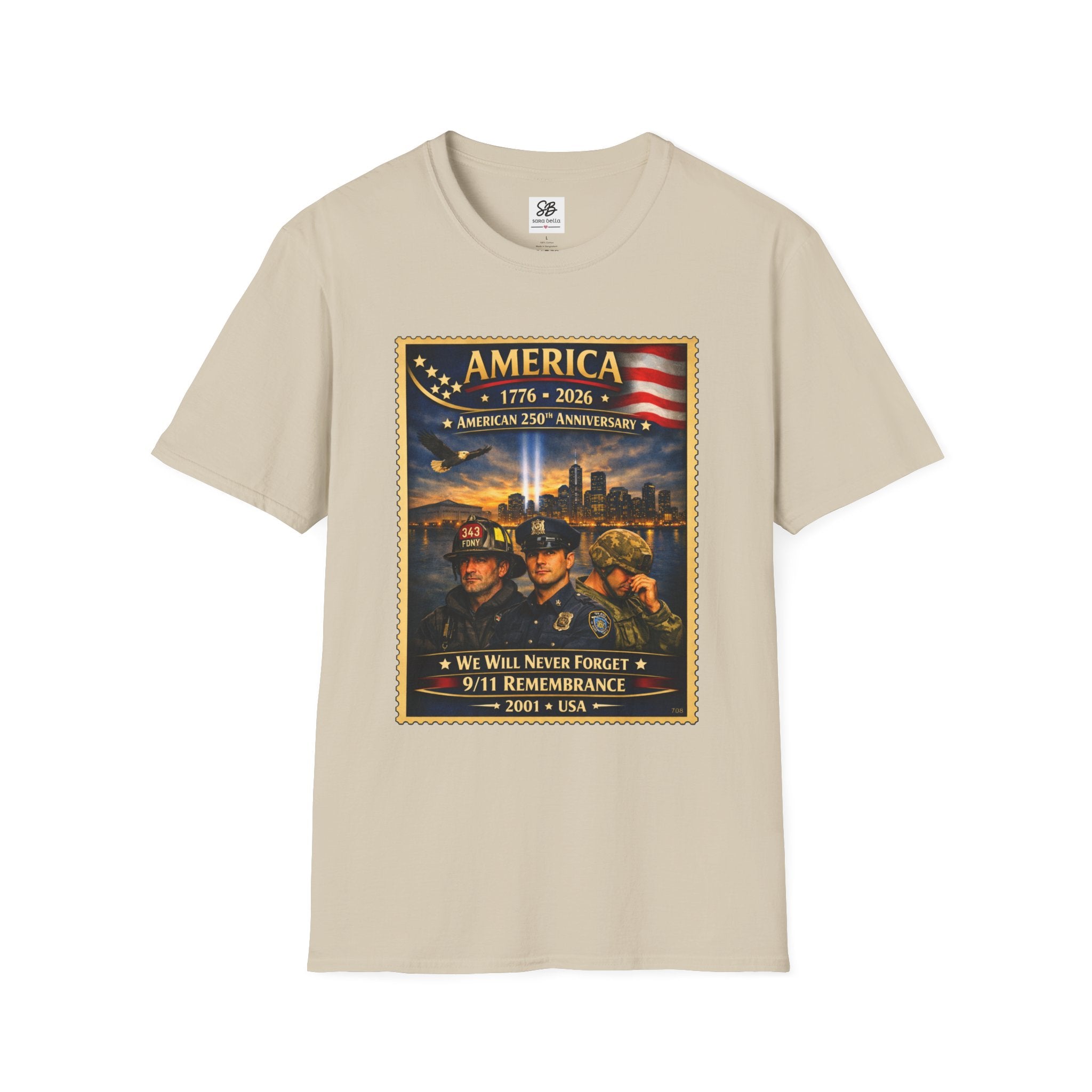 9/11 Remembrance"We Will Never Forget" Vintage Stamp T-Shirt