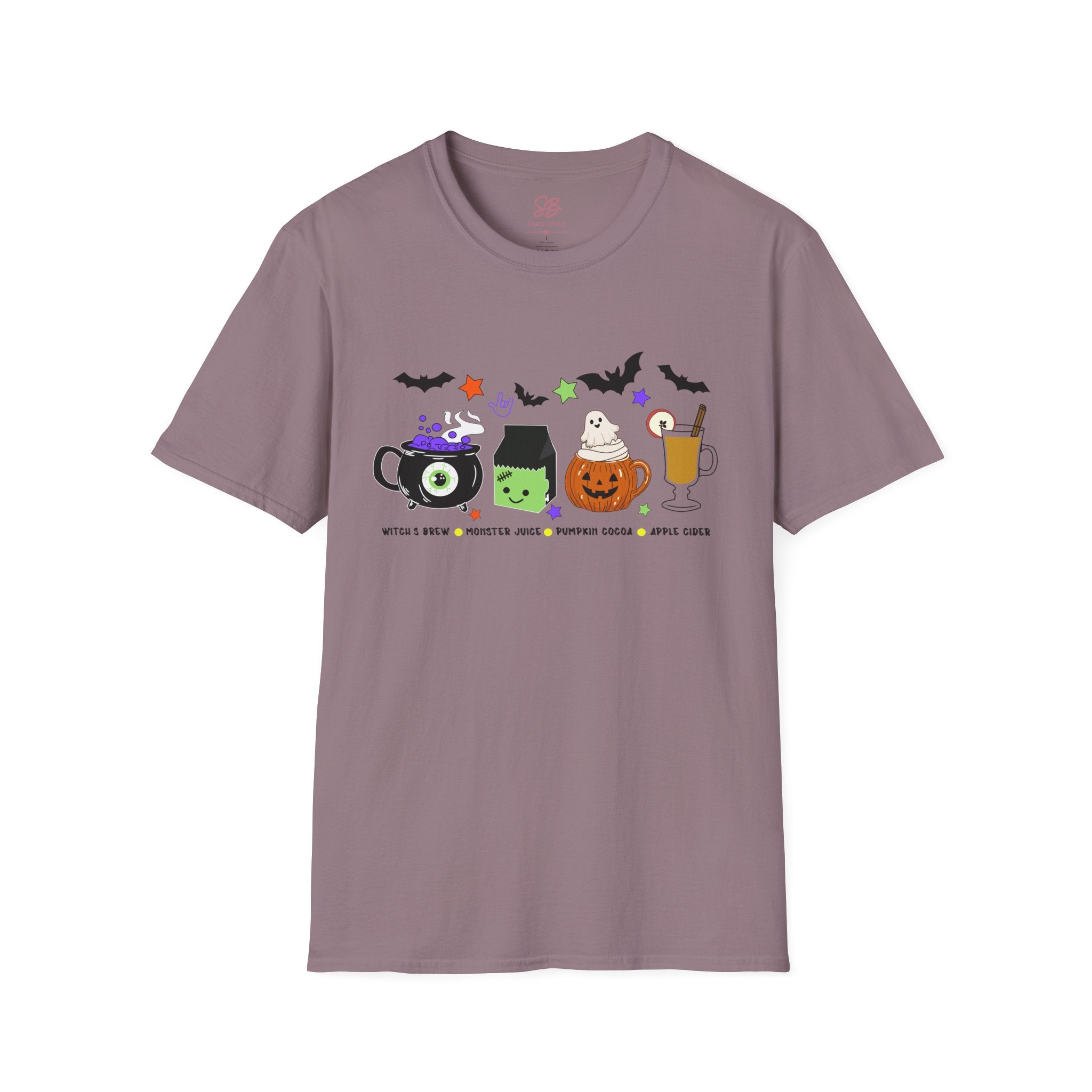 Kids Halloween Drinks Crew of  Witch’s Brew, Monster Juice, Pumpkin Cocoa & Apple Cider - T-Shirt
