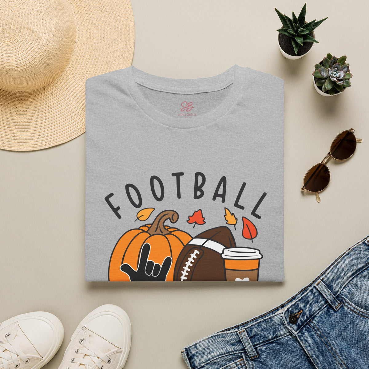 Football Is My Favorite Season  with I love you American Sign Language, ASL- T-Shirt