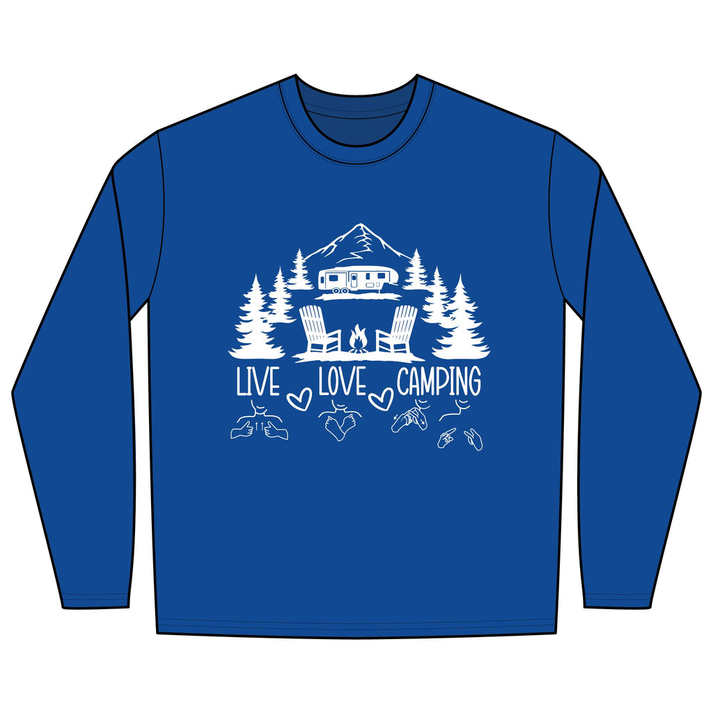 Live Love Camping in ASL (white ink) -  Long Sleeve Shirt