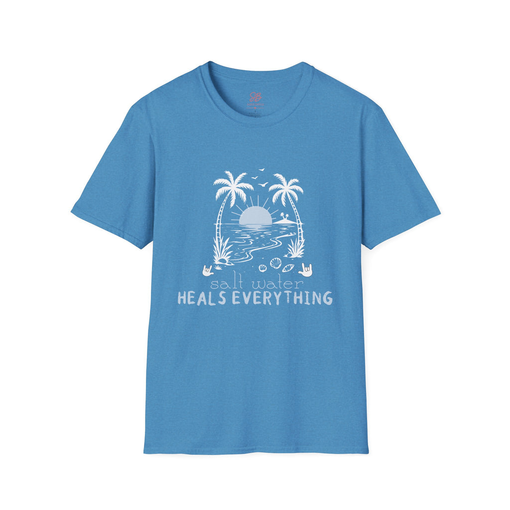 'Salt Water Heals Everything" of  white design -  T-Shirt
