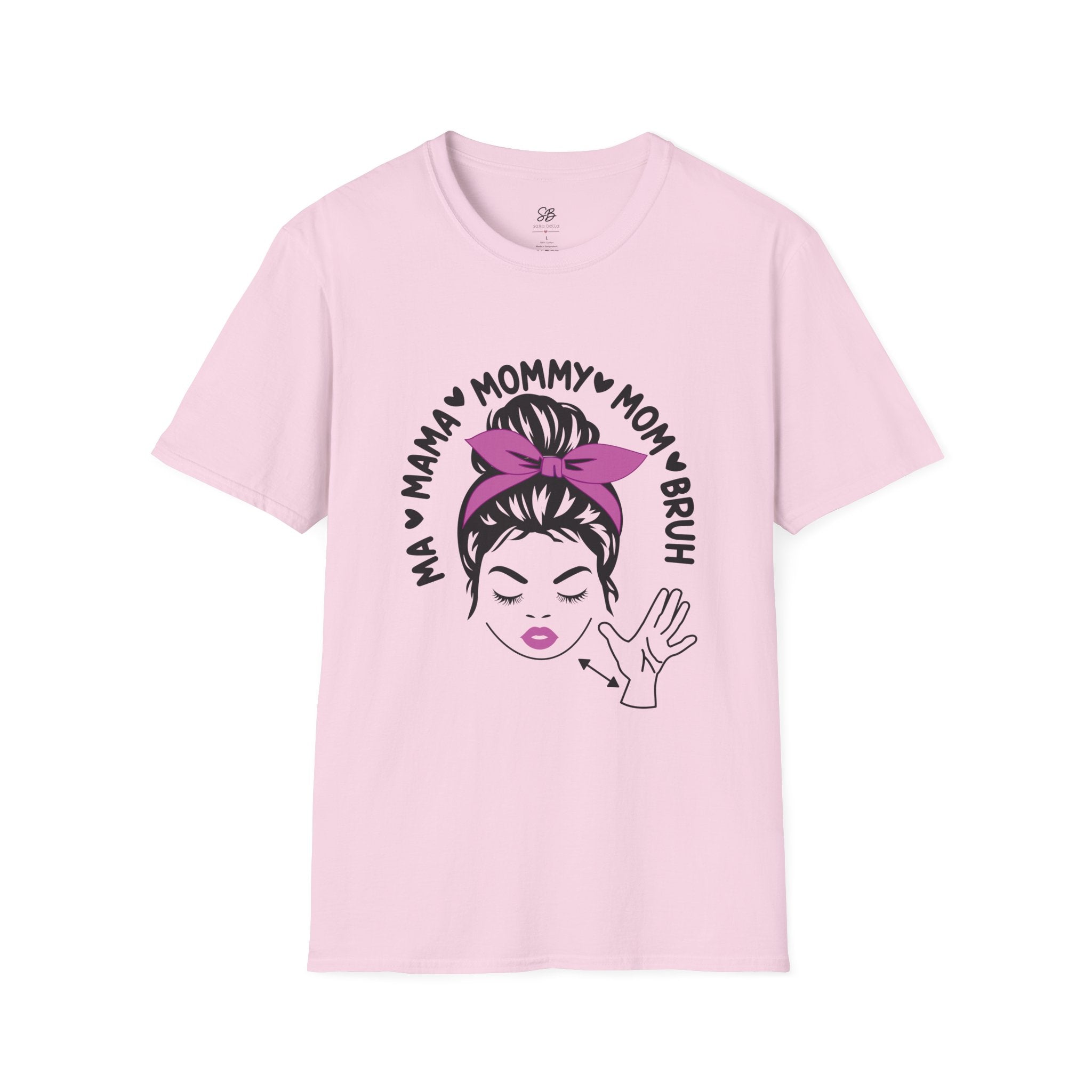 Mama/Mommy/Mom/Bruh  ASL- Unisex Softstyle white T-Shirt