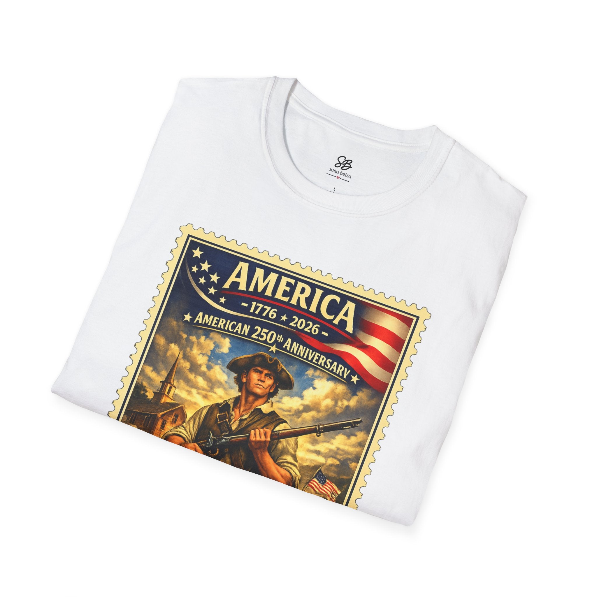 Patriotic Minute Man Vintage Stamp T-Shirt