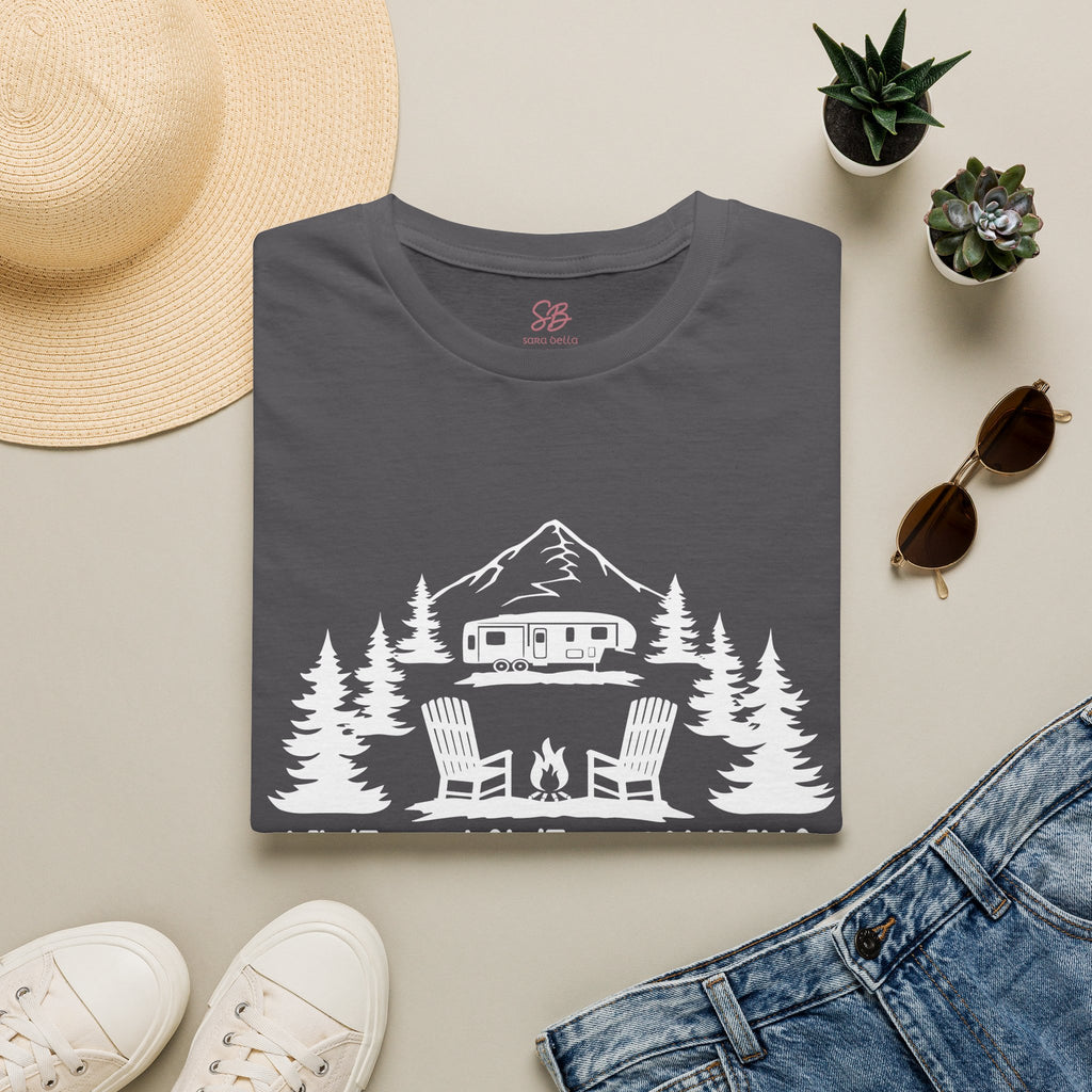 Live, Love, Camping in ASL (white ink) - T-Shirt