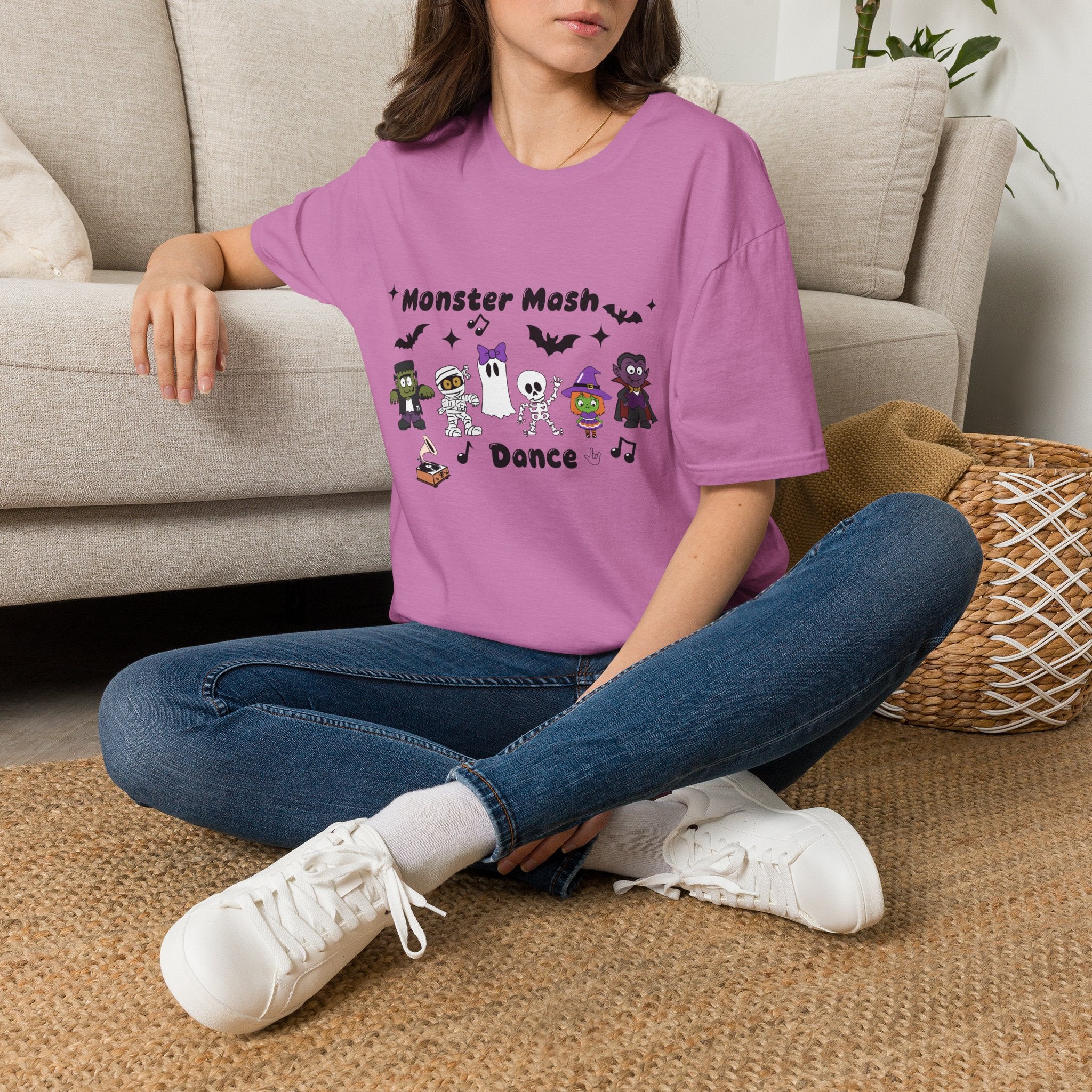 Monster Mash Dance of Halloween Characters Crews -  T-Shirt
