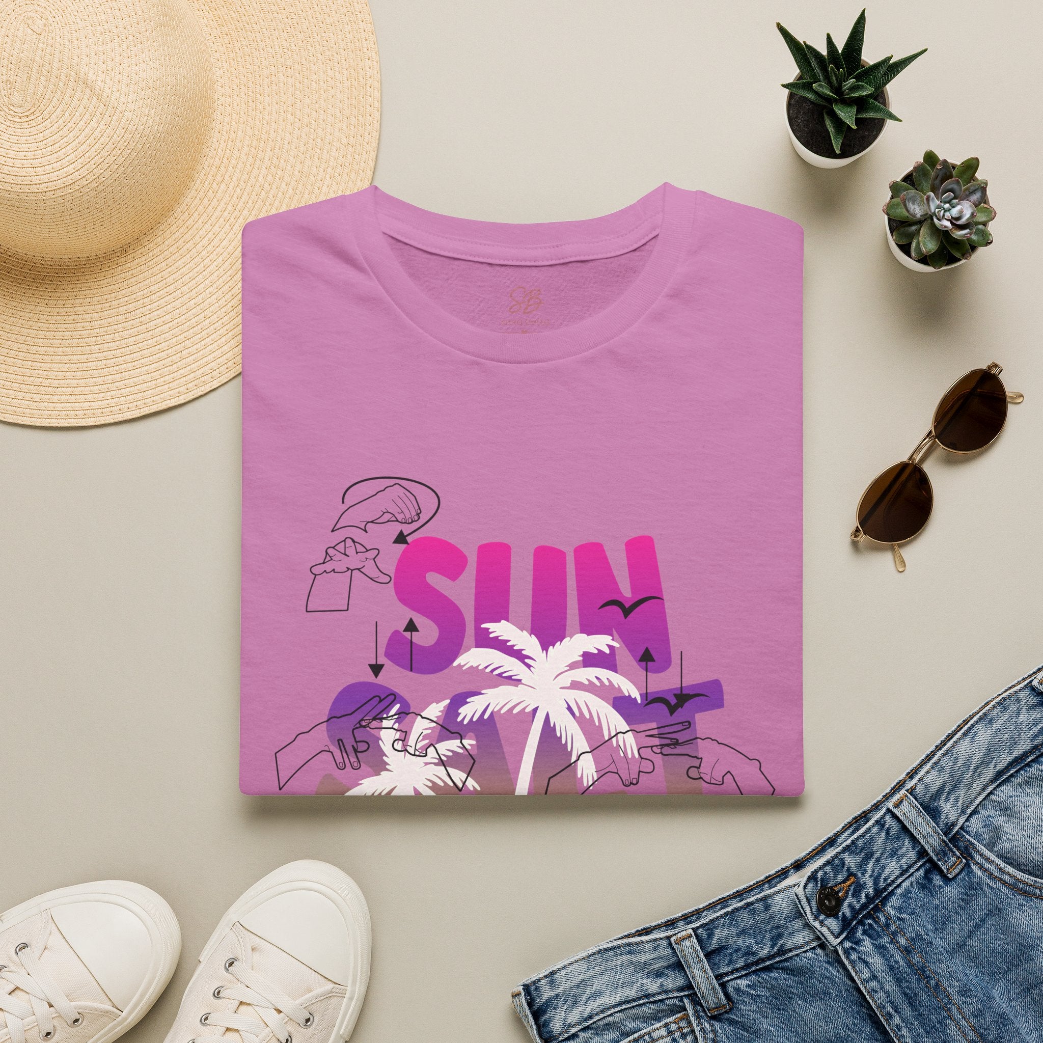 Sun, Salt & Sand in  American Sign Language - T-Shirt