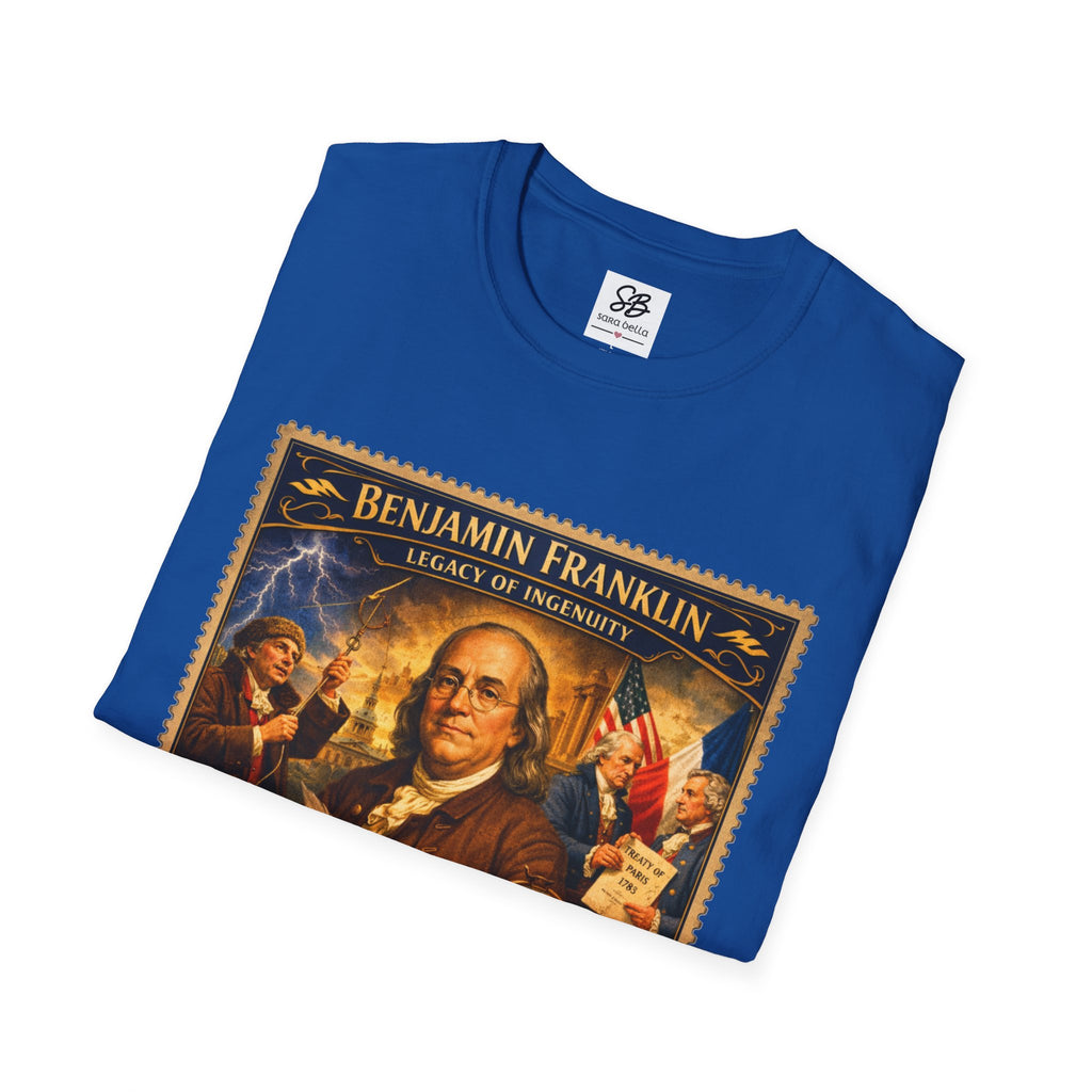 Benjamin Franklin "Founding Father Tribute' Vintage Stamp T Shirt