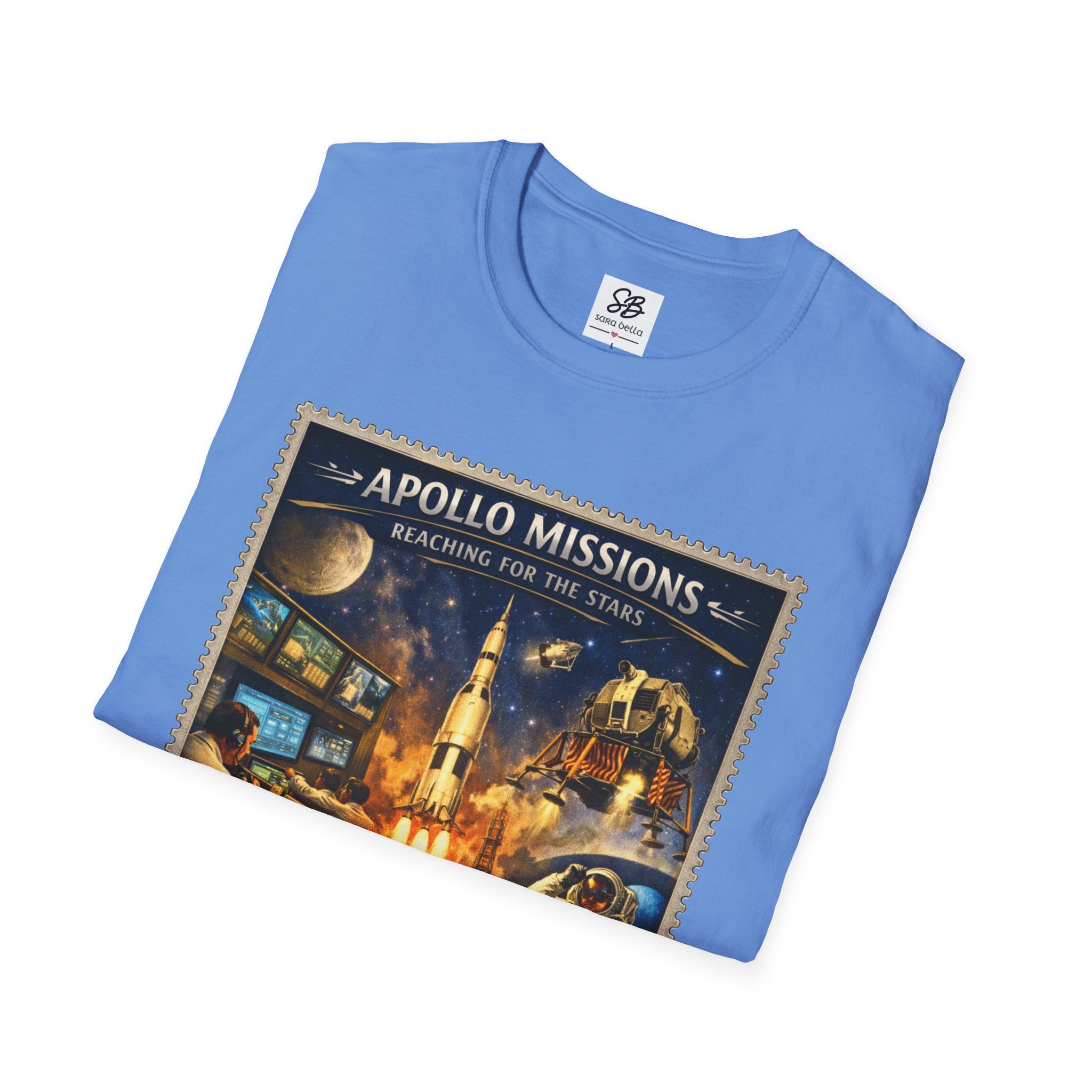 Apollo Missions  'Space Exploration' Vintage Stamp T-Shirt