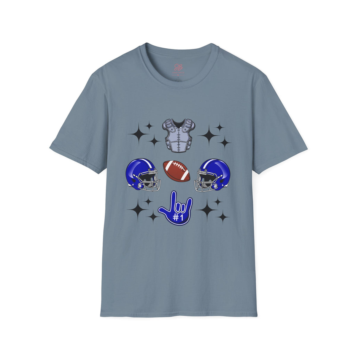 Football Gears Tic-Tac-Toe with I love you ASL American Sign Language -  T-Shirt