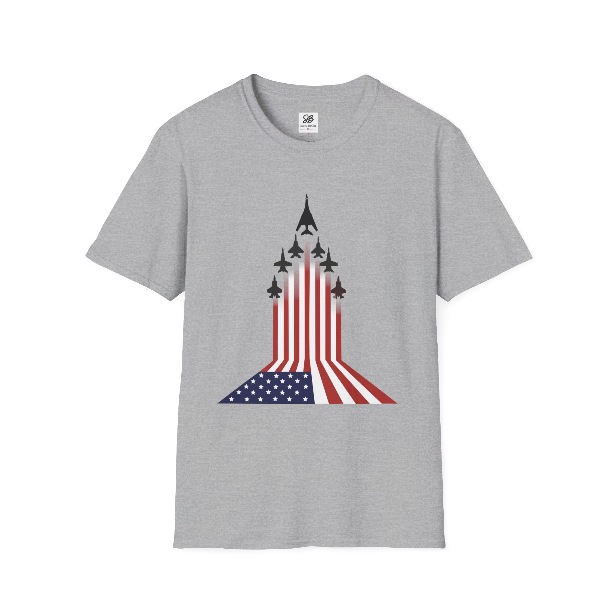 Patriotic American Flag Fighter Jets Design Shirt