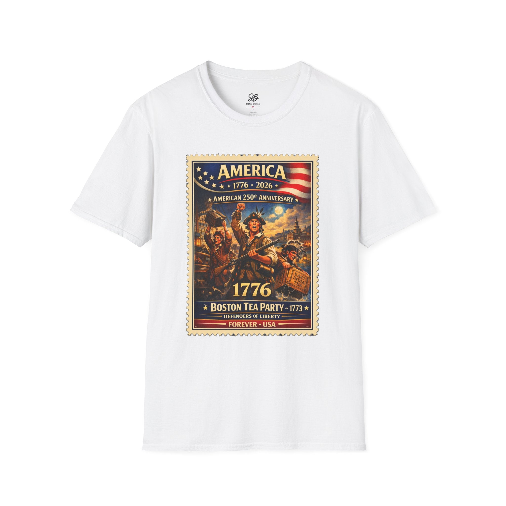 Boston Tea Party Vintage Stamp T-Shirt