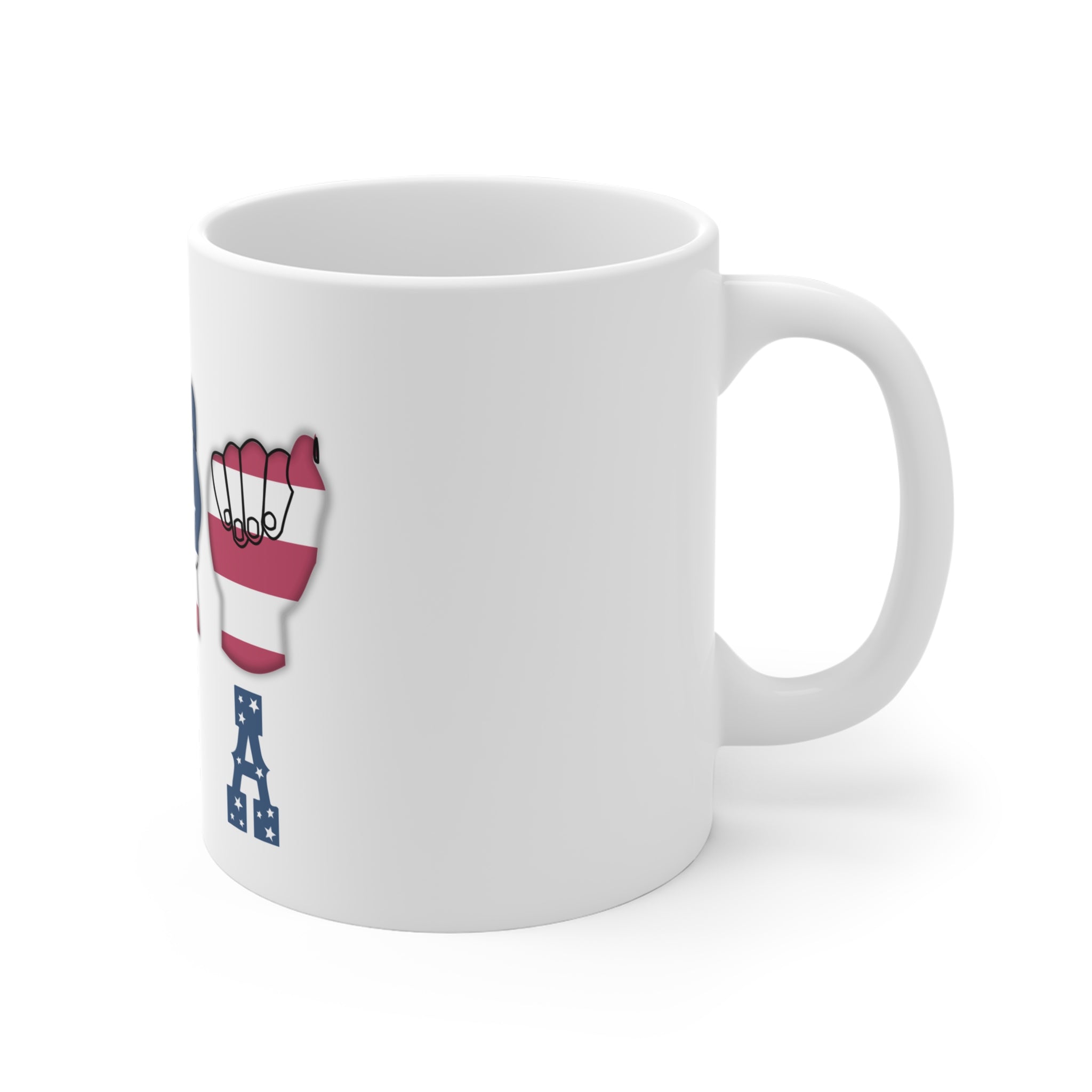 USA fingers-spelled ASL (America Sign Language) Coffee Mug  11oz