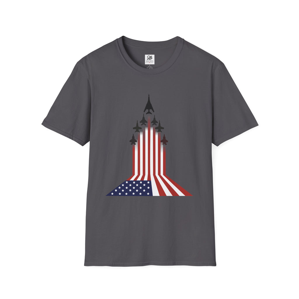 Patriotic American Flag Fighter Jets Design Shirt
