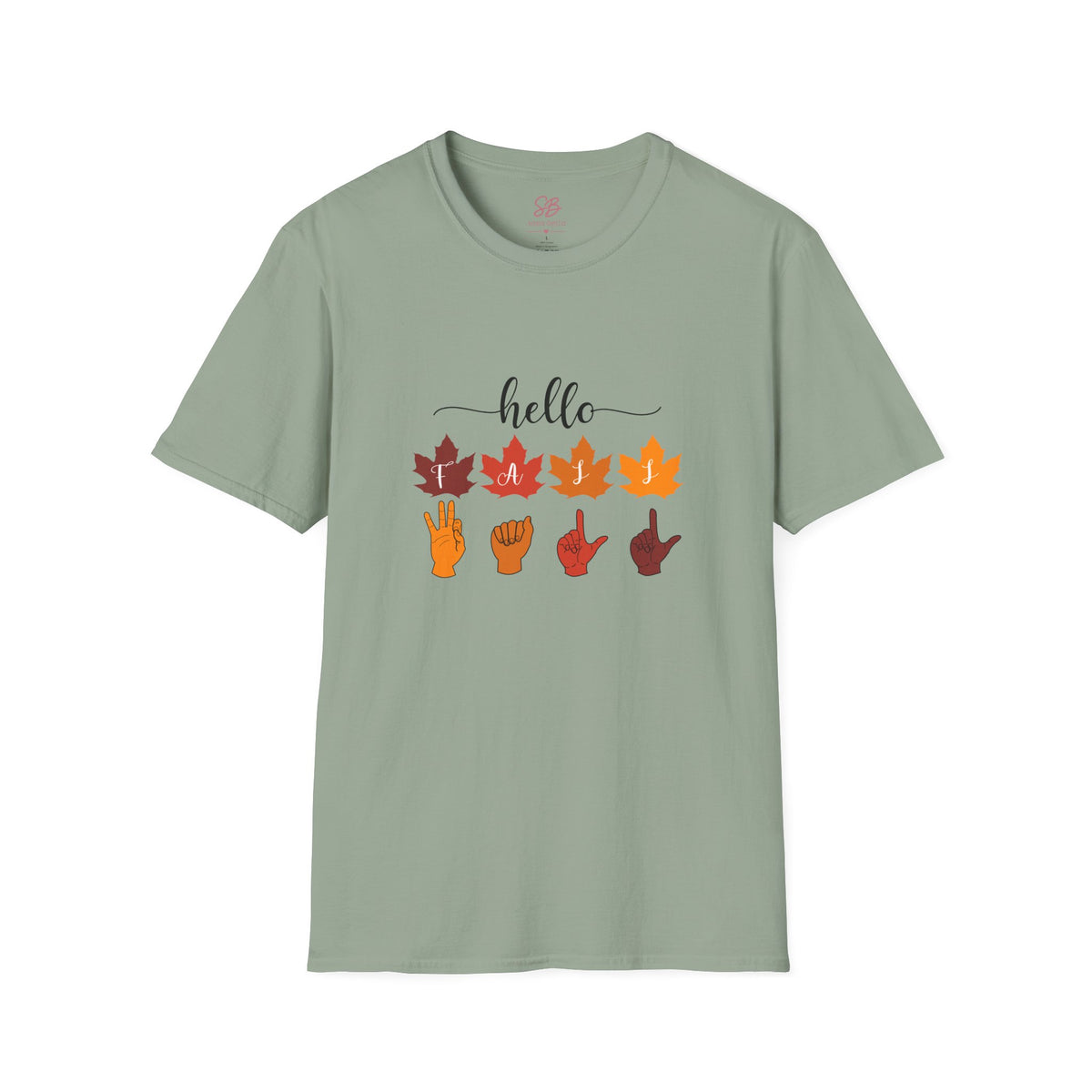 Hello Fall Fingerspelling American Sign Language, ASL -  T-Shirt