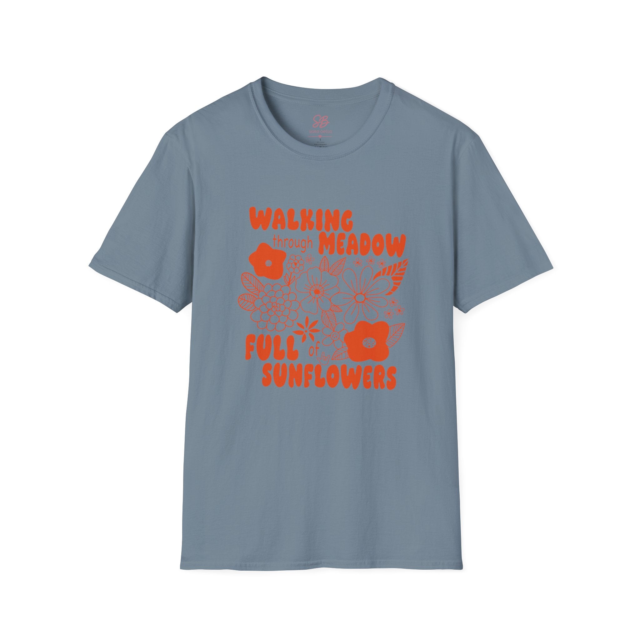 Walking Through Meadow Sunflowers - T-Shirt