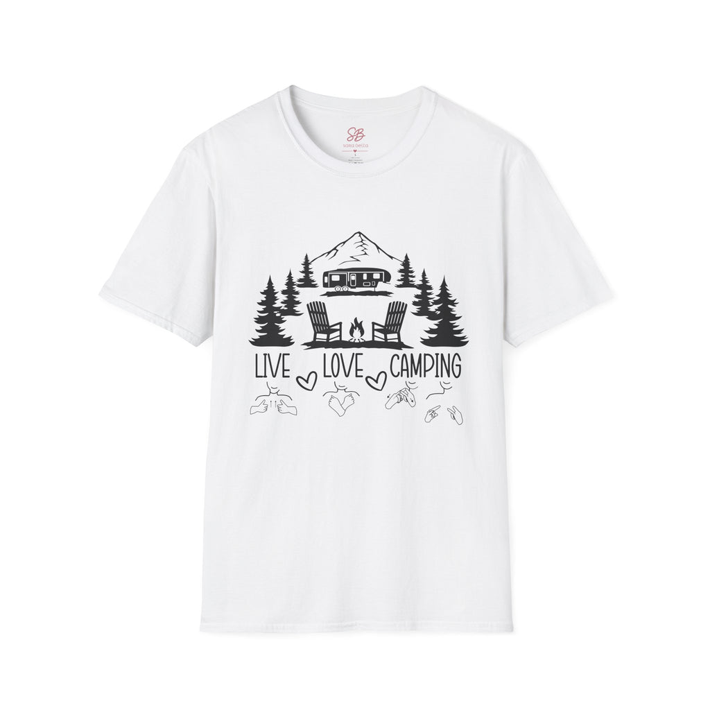 Live Love Camping in ASL (black ink) - T-Shirt