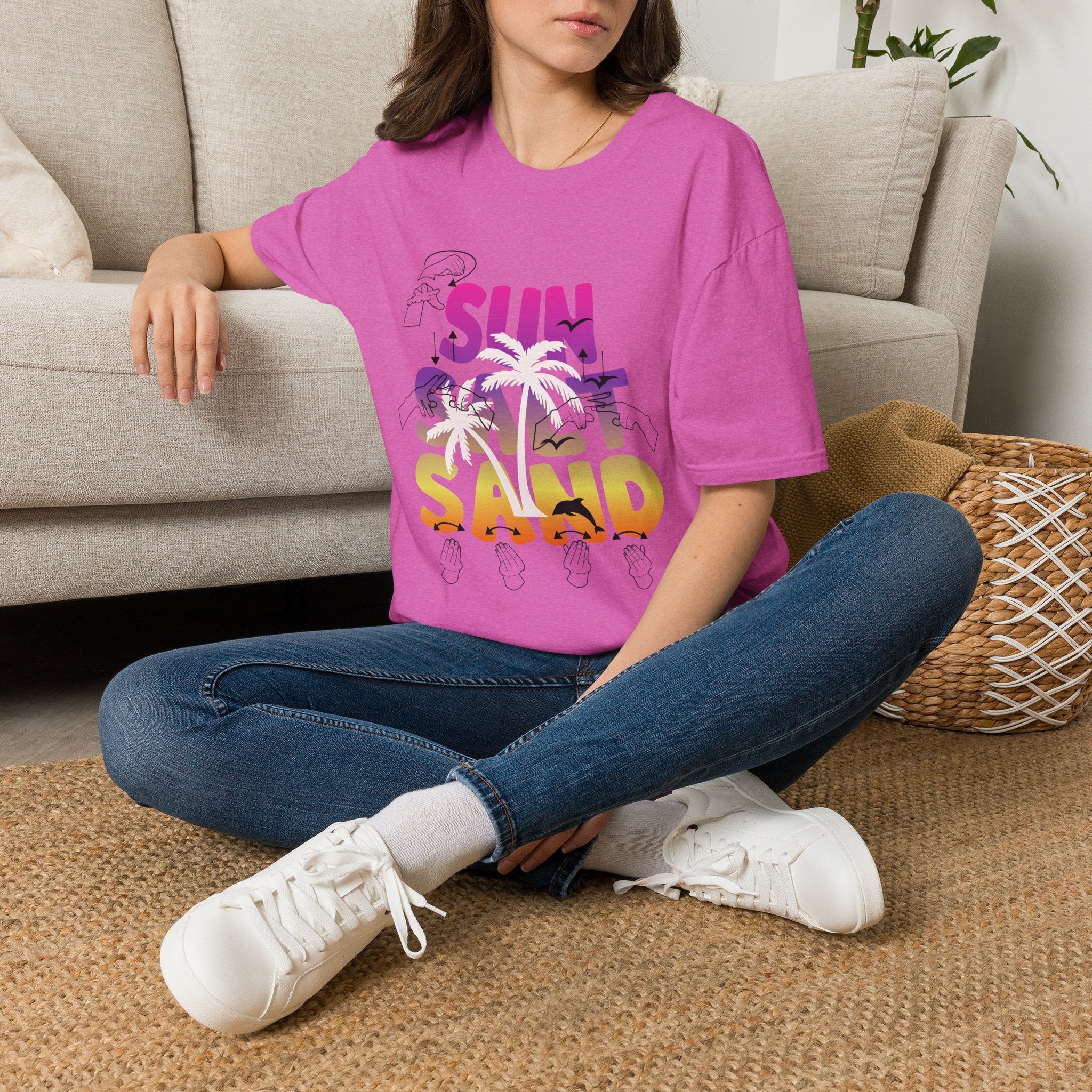 Sun, Salt & Sand in  American Sign Language - T-Shirt