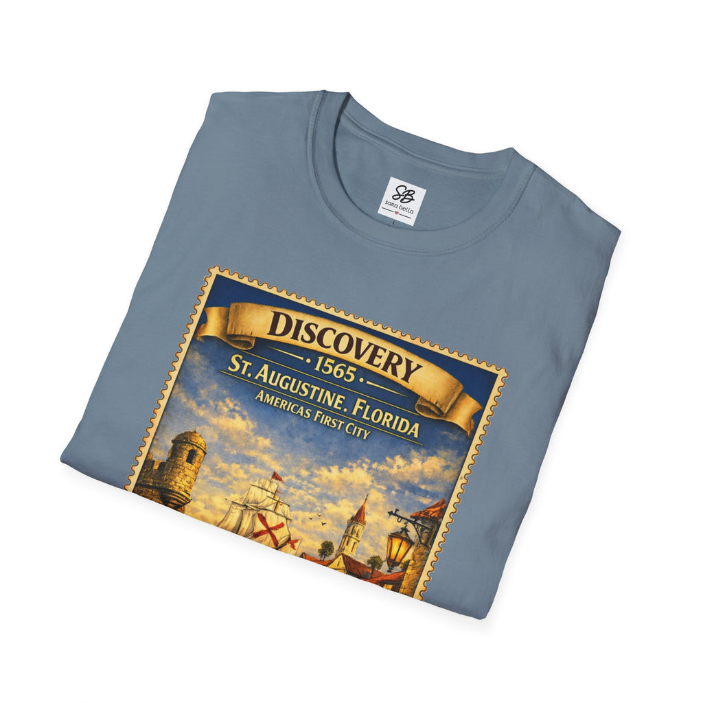 St. Augustine Discovery The Oldest City in America  1565 Vintage Stamp T-Shirt