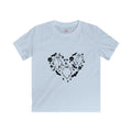 Ghost with "I love you" in ASL  floating of Hearts, Skulls & Bats - Kid T-Shirt