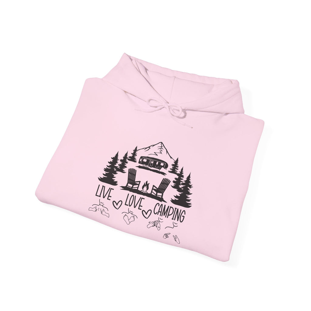 Live Love Camping in ASL (black ink) - Hoodie