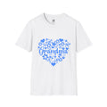 Grandma I Love You ASL Unisex White T-Shirt with Blue Design