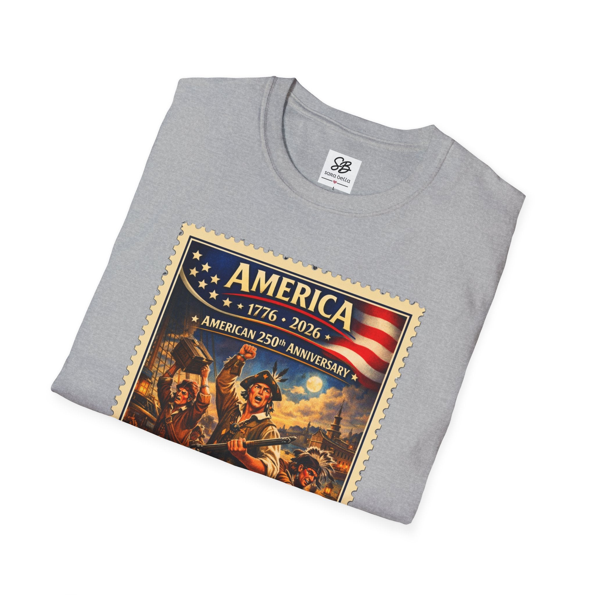 Boston Tea Party Vintage Stamp T-Shirt