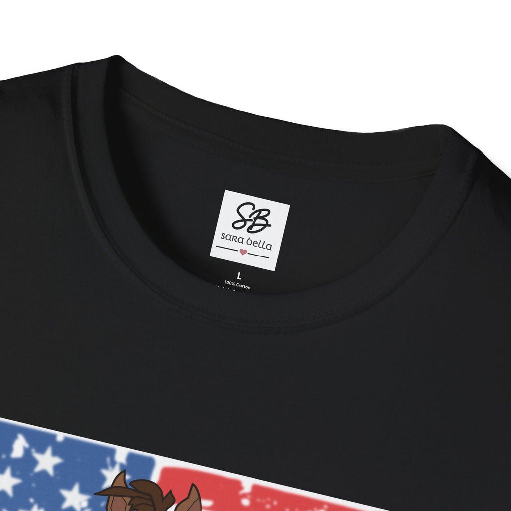 Galloping Horse with American Flag Graphic Shirt