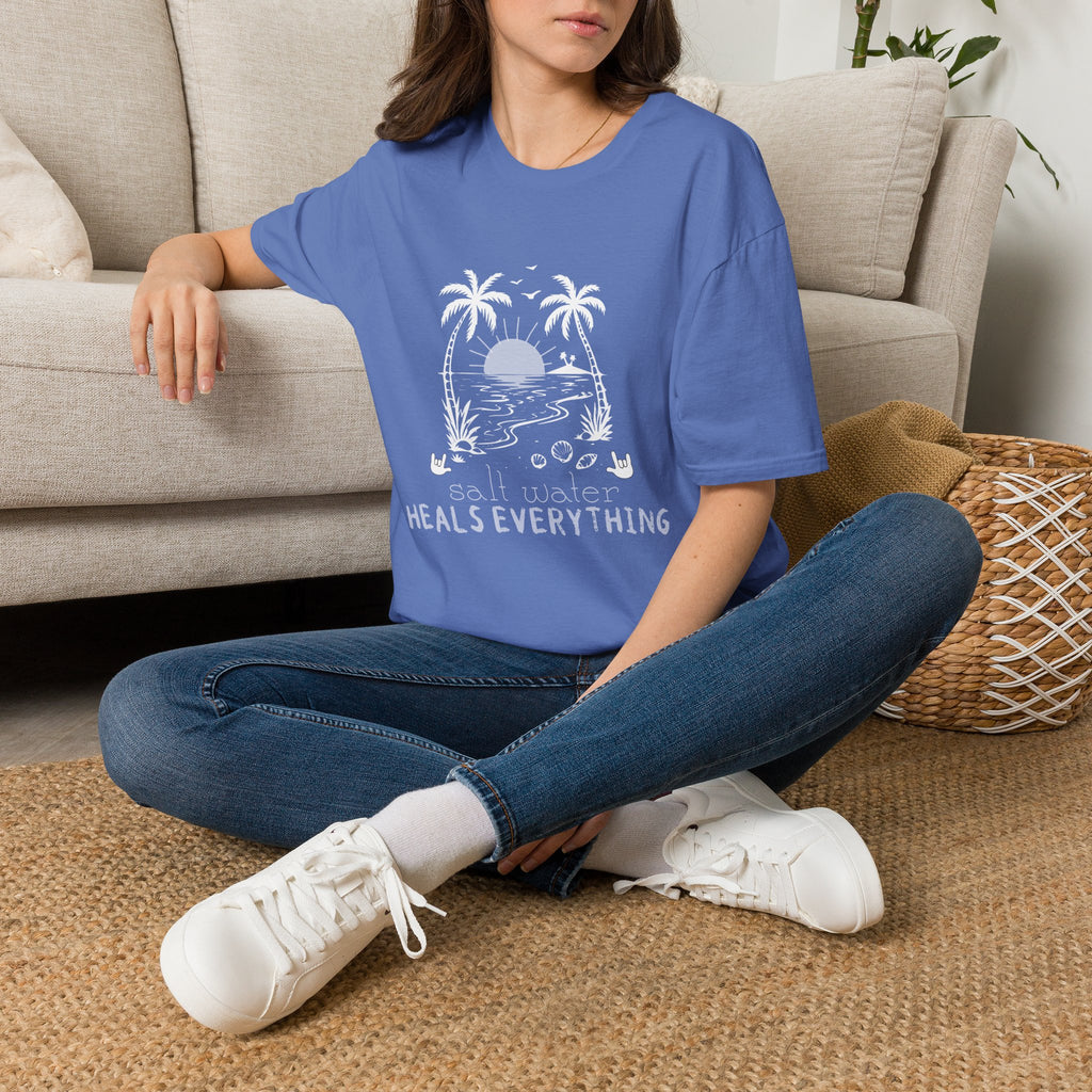 'Salt Water Heals Everything" of  white design -  T-Shirt