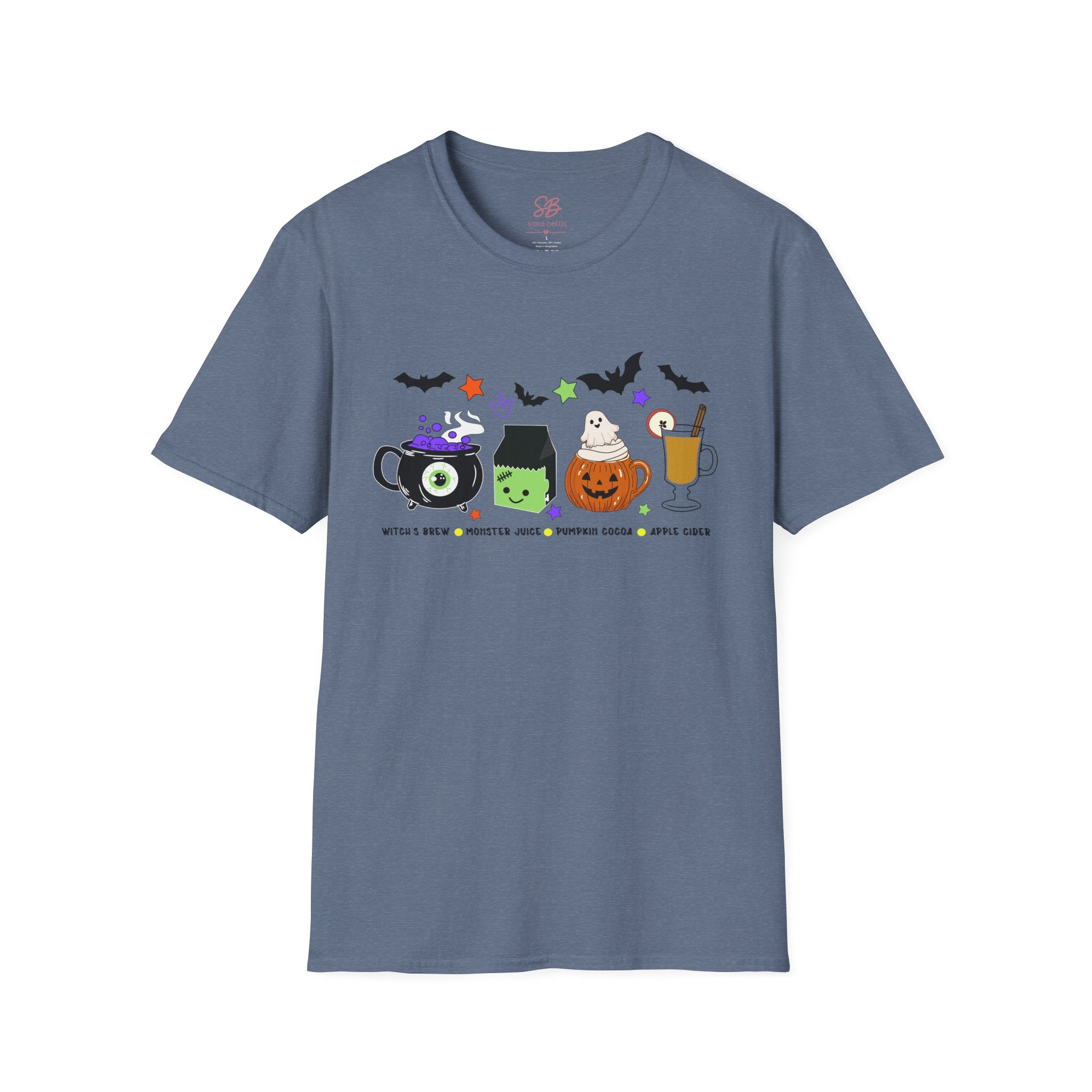 Kids Halloween Drinks Crew of  Witch’s Brew, Monster Juice, Pumpkin Cocoa & Apple Cider - T-Shirt