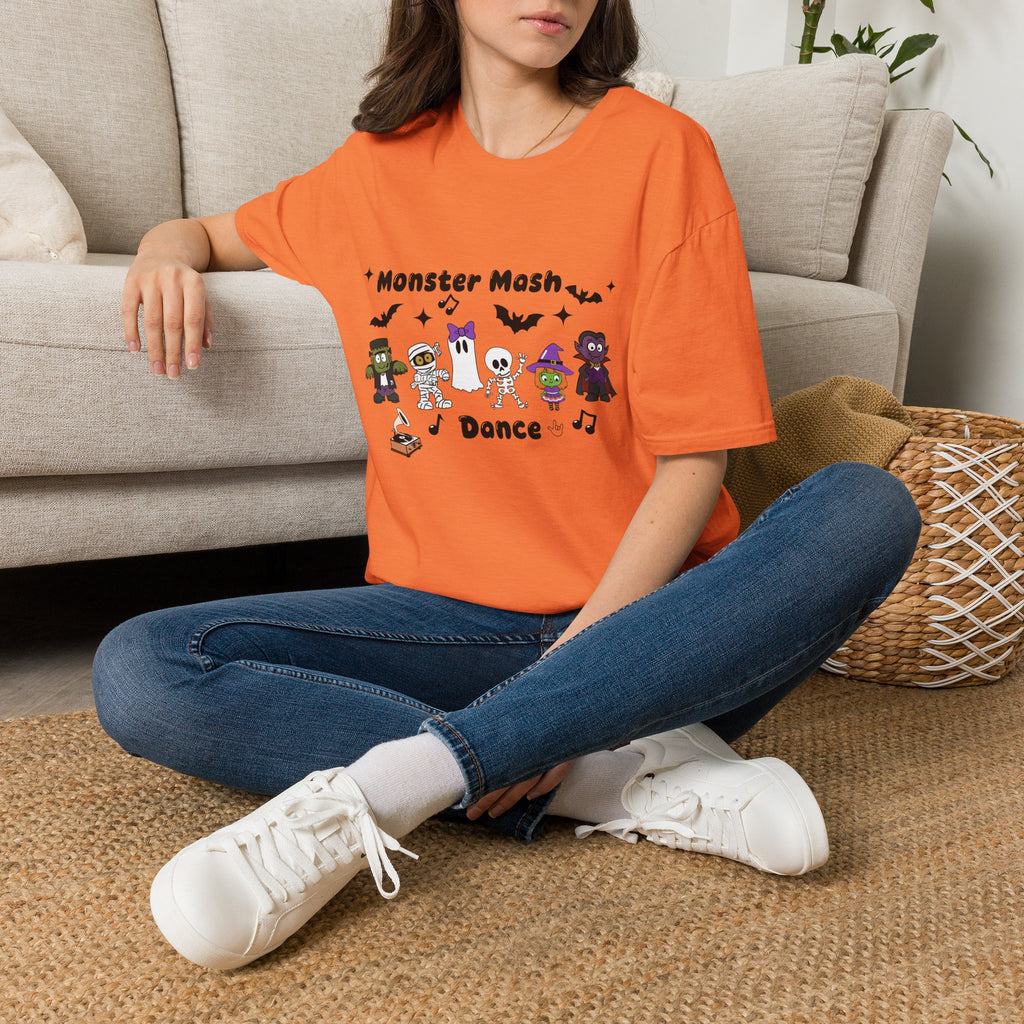 Monster Mash Dance of Halloween Characters Crews -  T-Shirt