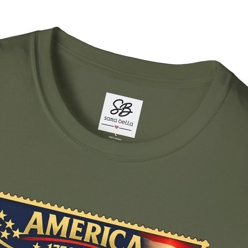 Patriotic America “Honoring Our Armed Forces”  Vintage Stamp T-Shirt