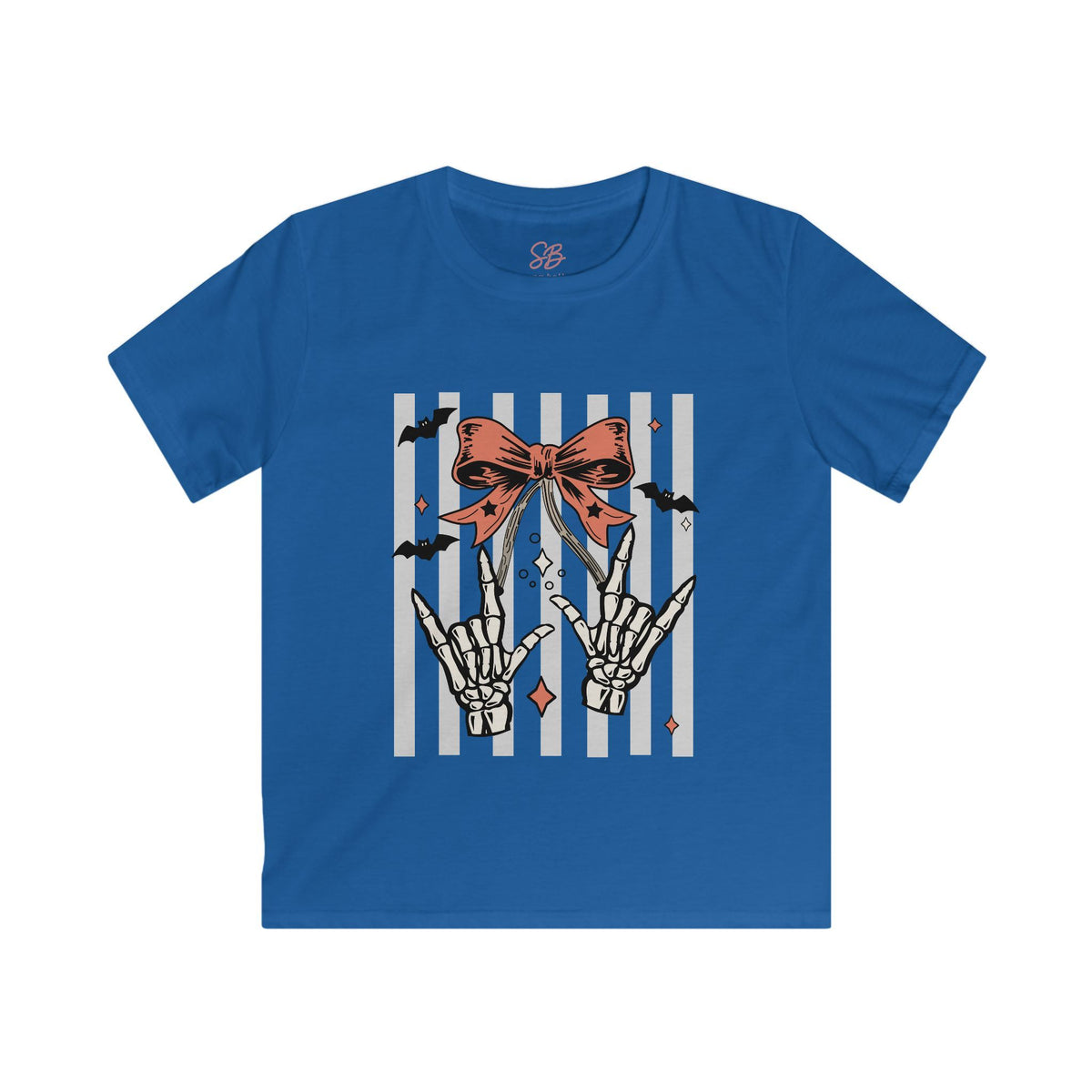 Spooky Skeleton hands "I Love You" ASL - Kids T-Shirts
