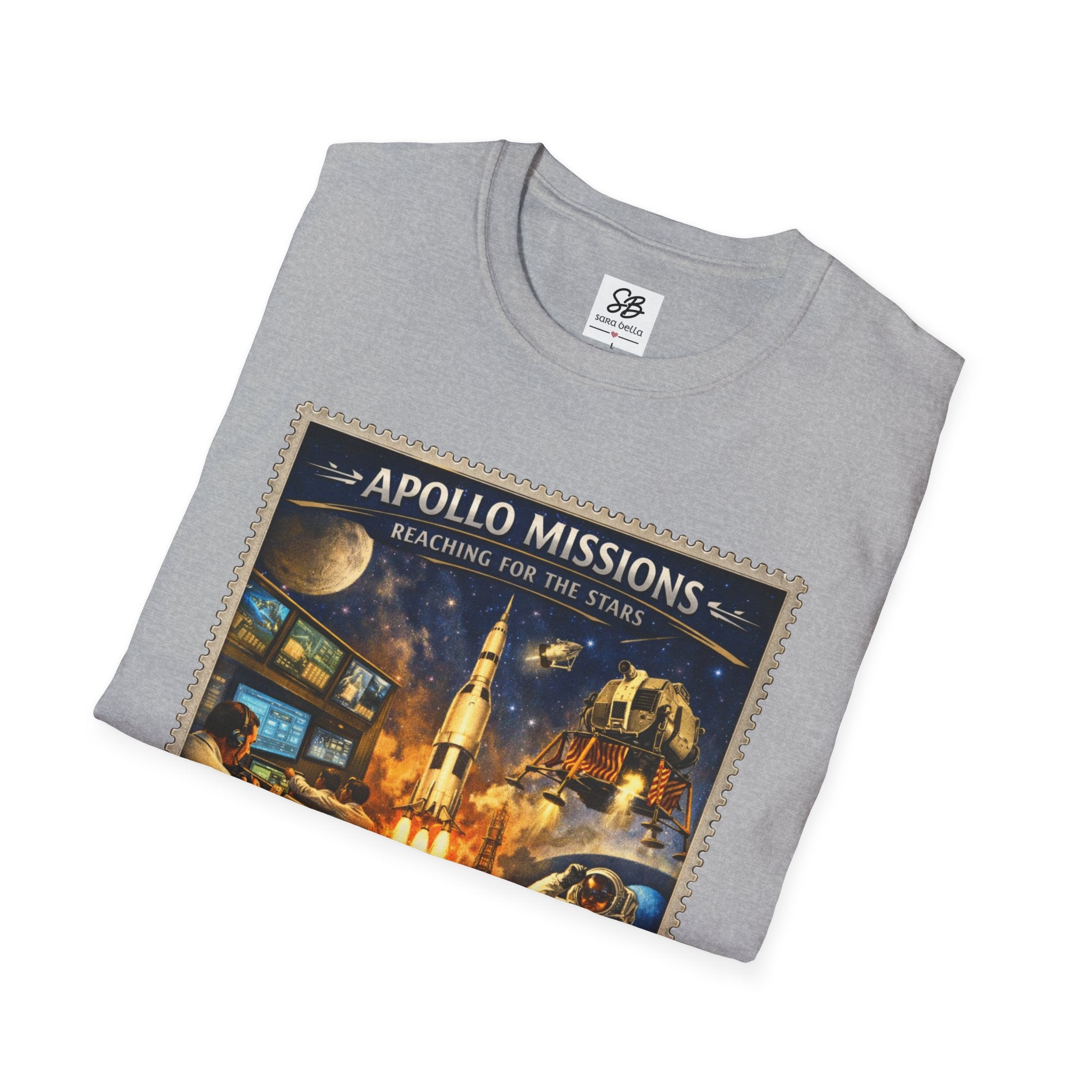 Apollo Missions  'Space Exploration' Vintage Stamp T-Shirt