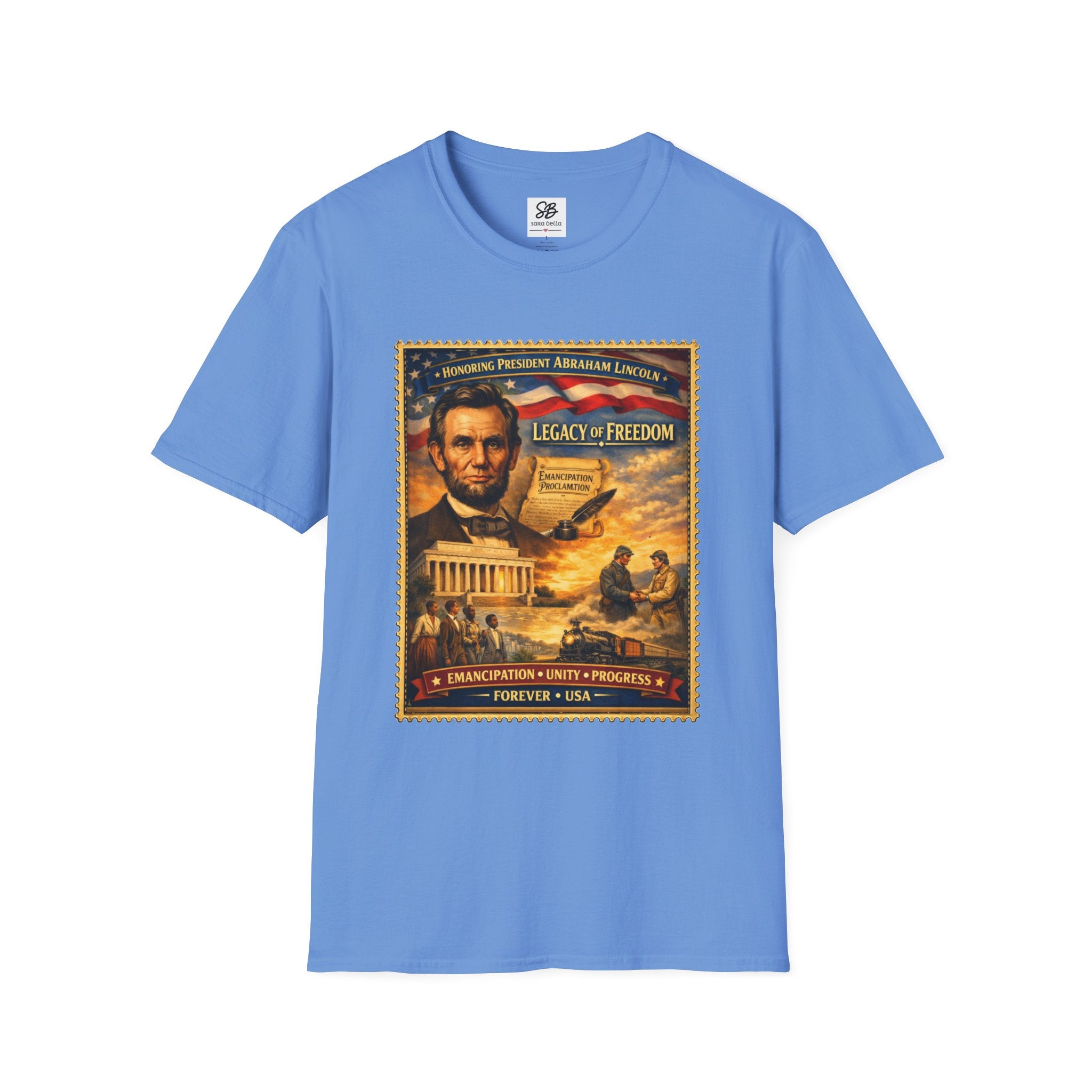 Abraham Lincoln 'Legacy of Freedom'  Vintage Stamp T‑Shirt