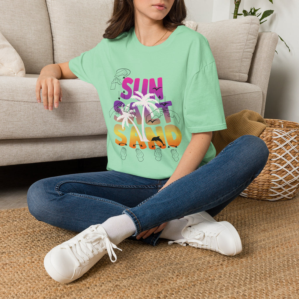 Sun, Salt & Sand in  American Sign Language - T-Shirt