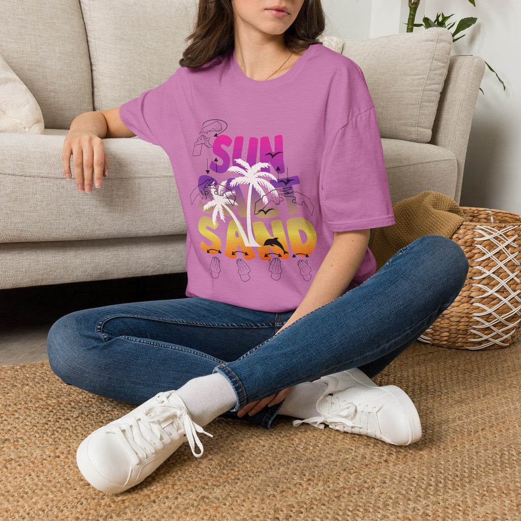 Sun, Salt & Sand in  American Sign Language - T-Shirt