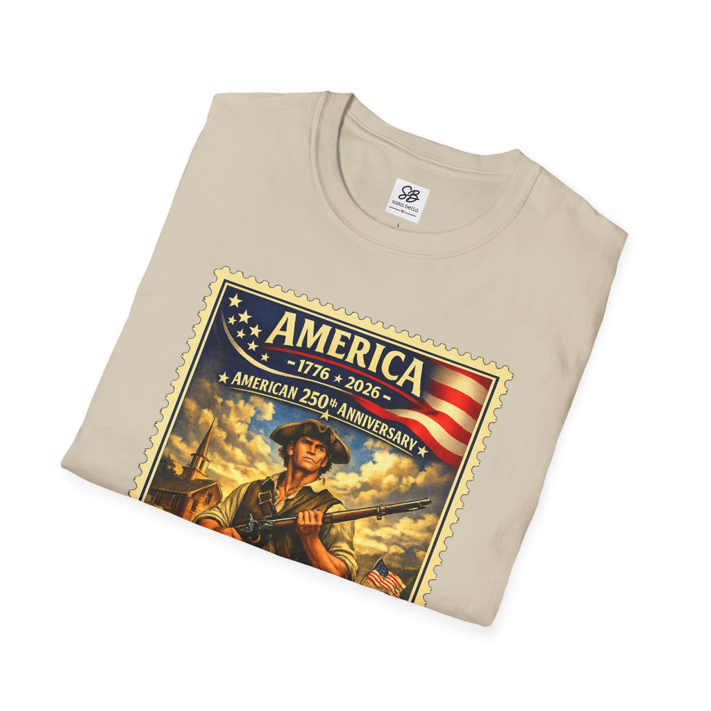 Patriotic Minute Man Vintage Stamp T-Shirt