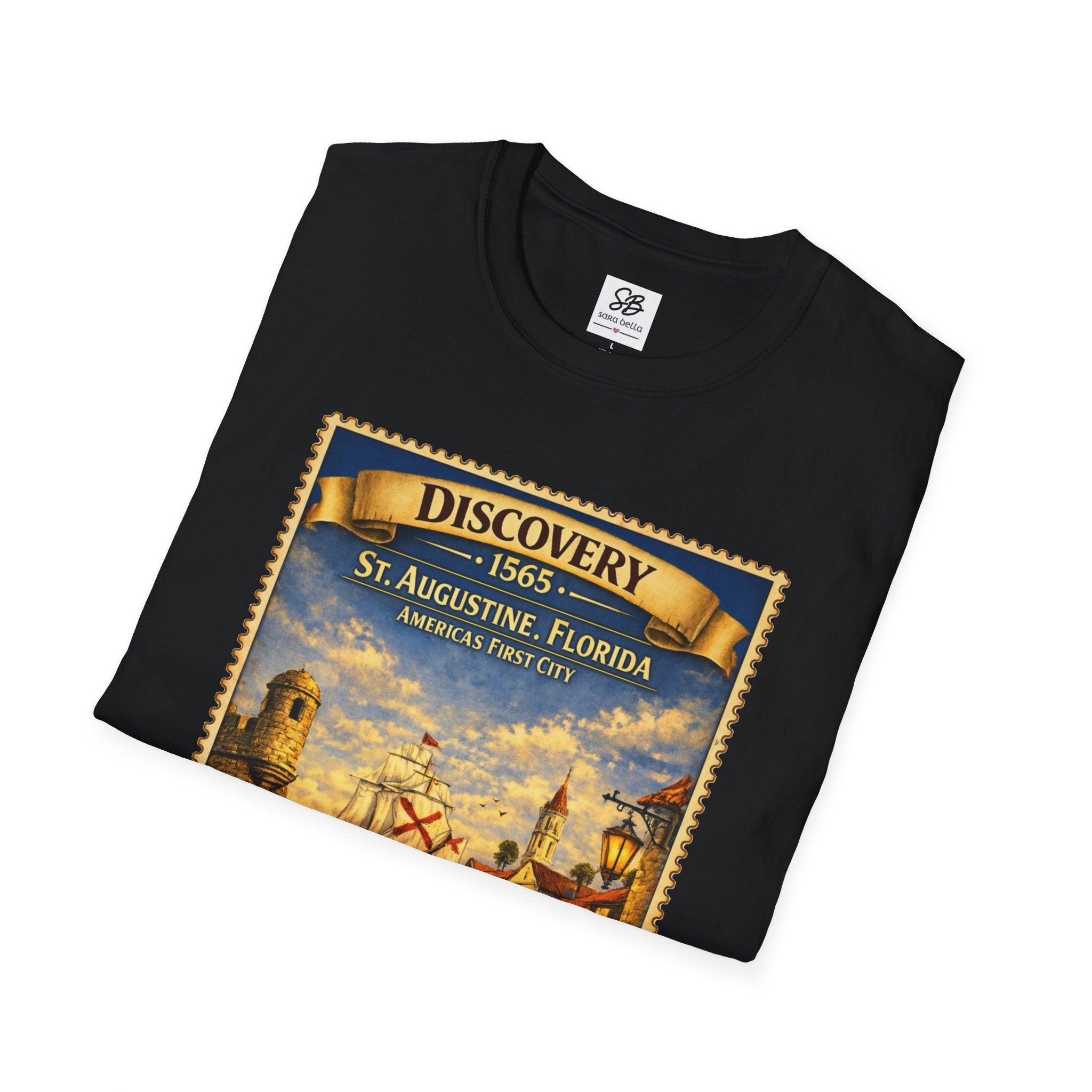 St. Augustine Discovery The Oldest City in America  1565 Vintage Stamp T-Shirt