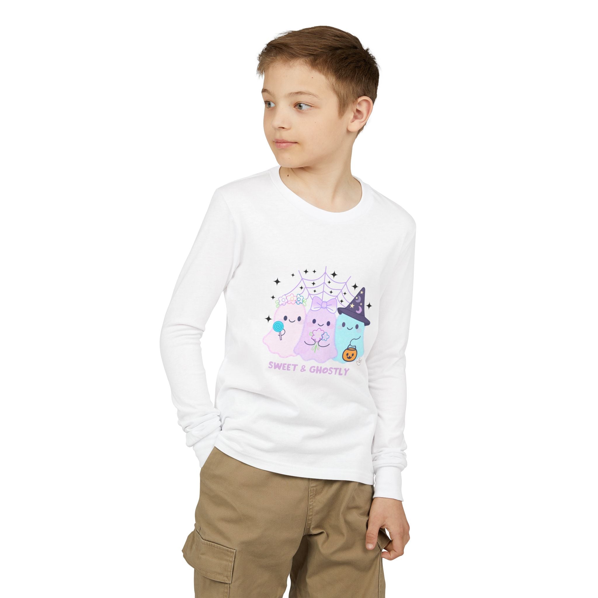 3 Friendly Ghosts "Sweet & Ghostly"  - Kid Long Sleeve Shirt