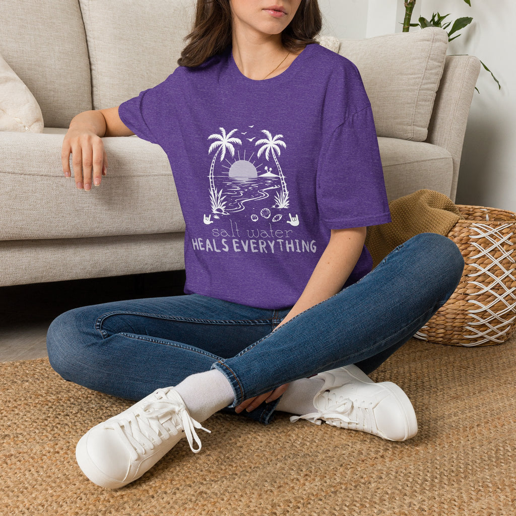 'Salt Water Heals Everything" of  white design -  T-Shirt